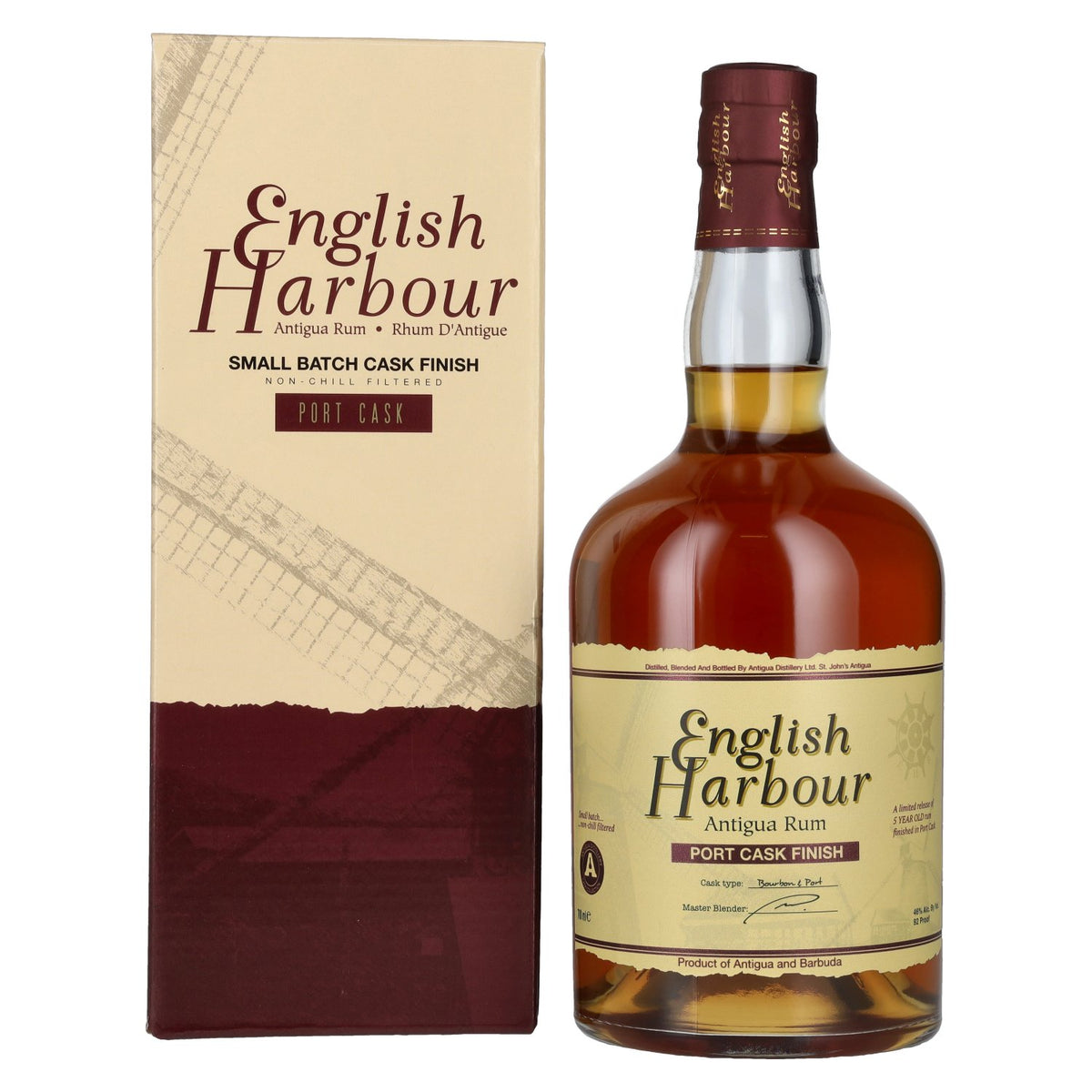 English Harbour PORT CASK FINISH Small Batch Antigua Rum 46% vol. 0.7 l in a gift box
