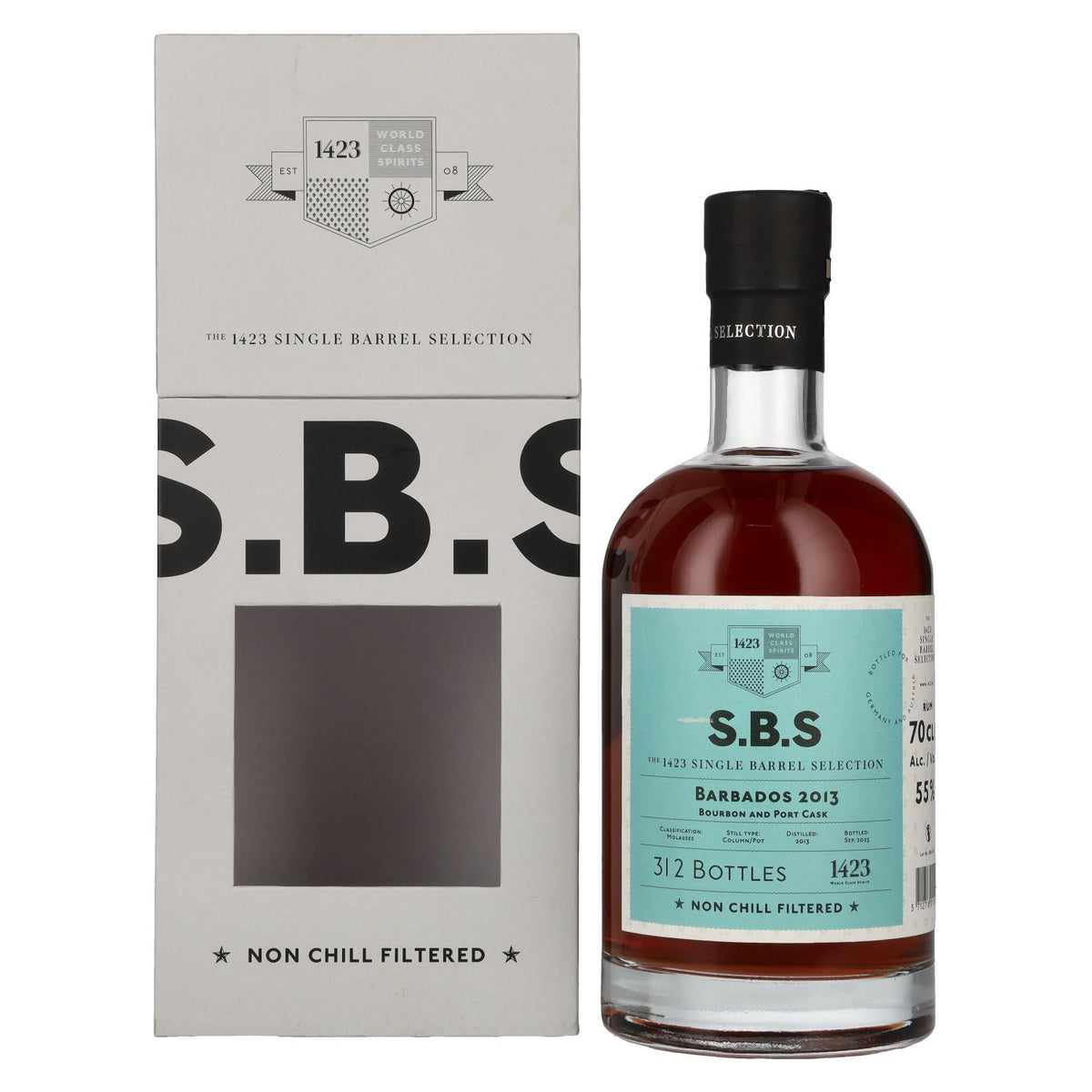 1423 S.B.S BARBADOS Bourbon and Port Cask 2013 55% Vol. 0,7l in gift box