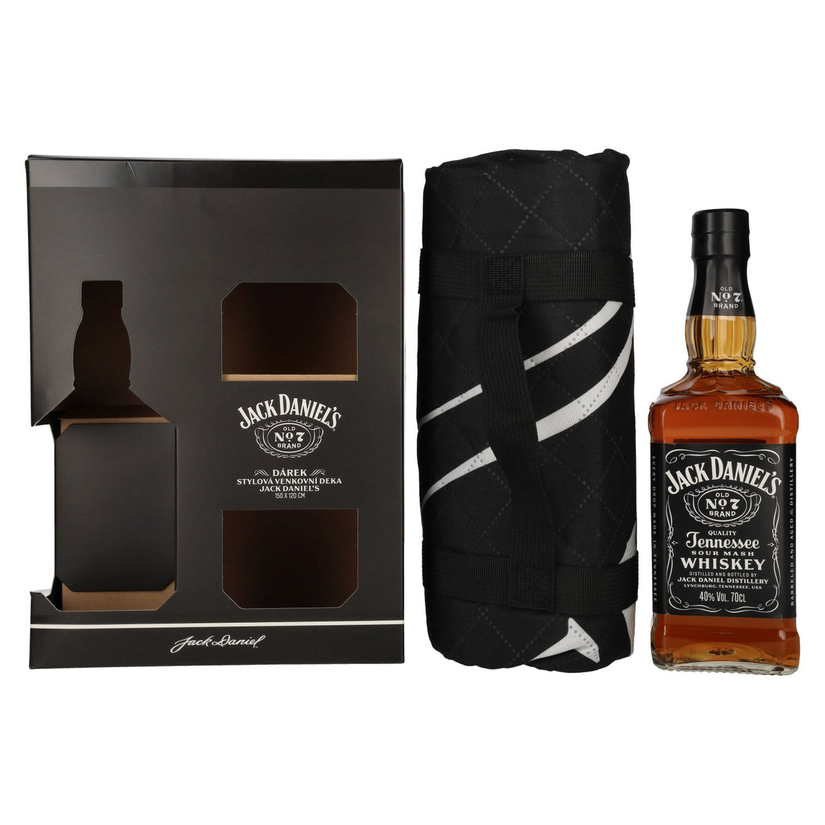 Jack Daniel's Tennessee Whiskey 40% Vol. 0,7l in Geschenkbox mit Party Blanket