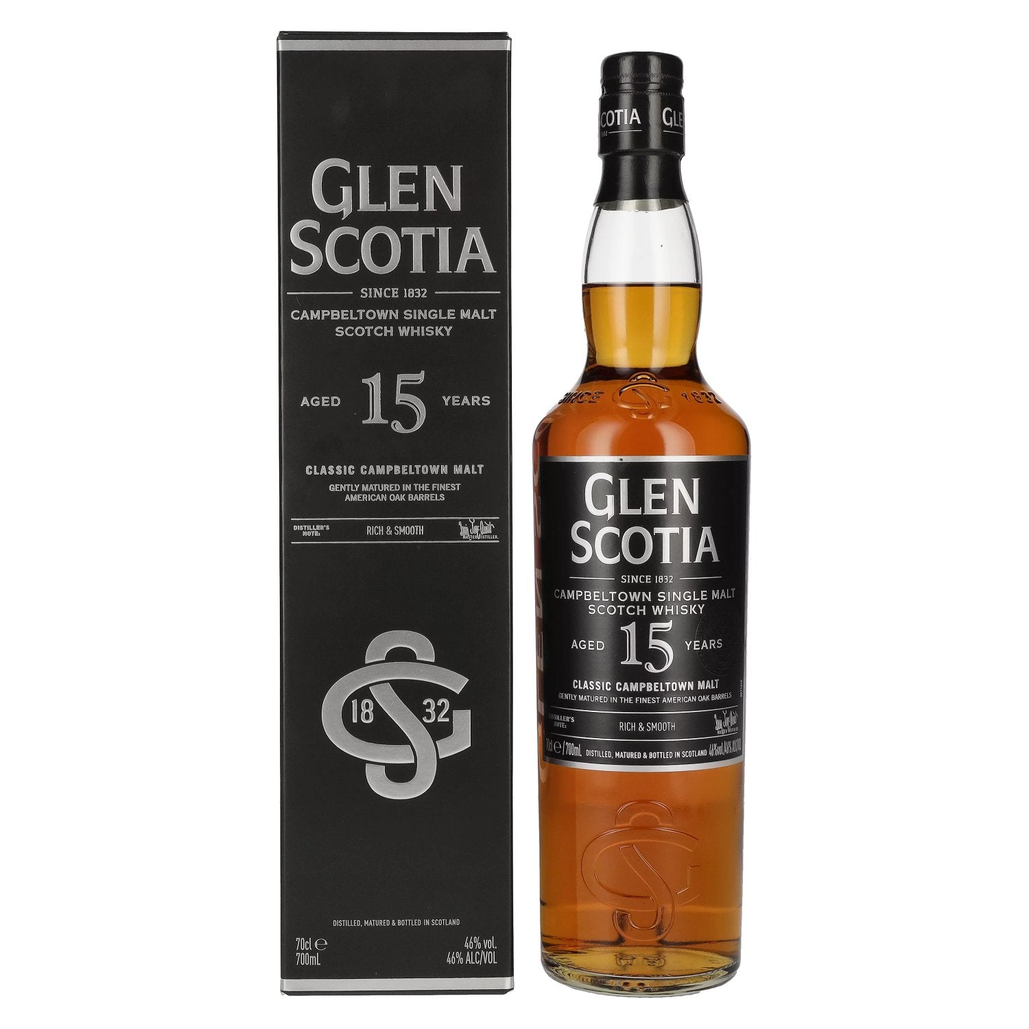 Glen Scotia 15 Years Old Single Malt Scotch Whisky 46% Vol. 0,7l in gift box