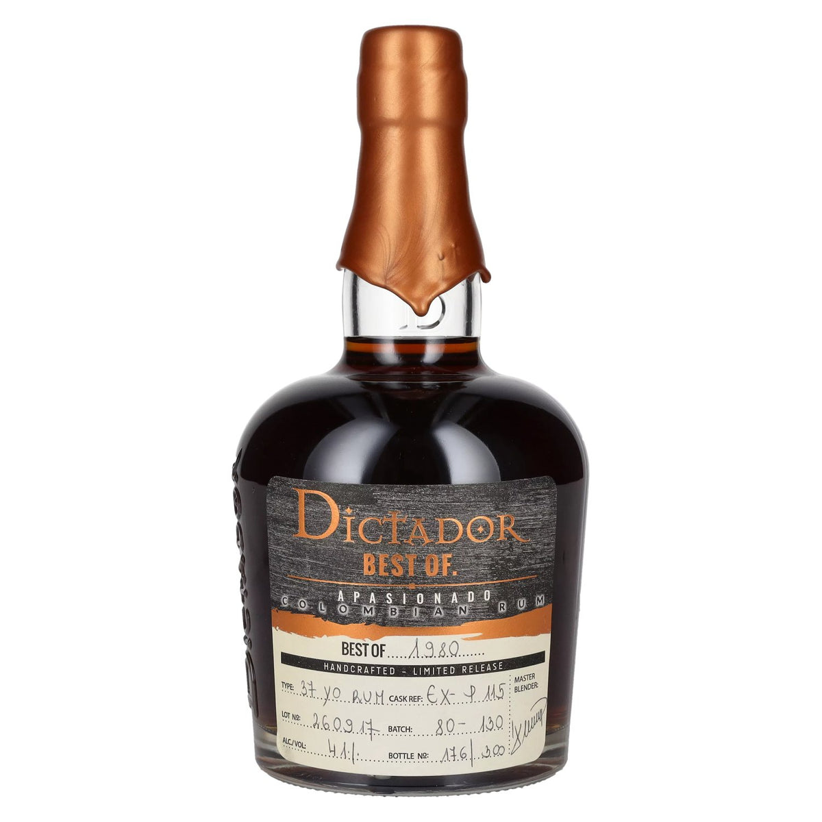 Dictador BEST OF 1980 APASIONADO Colombian Rum 37YO/260917/EX-P115 41% vol. 0.7 l