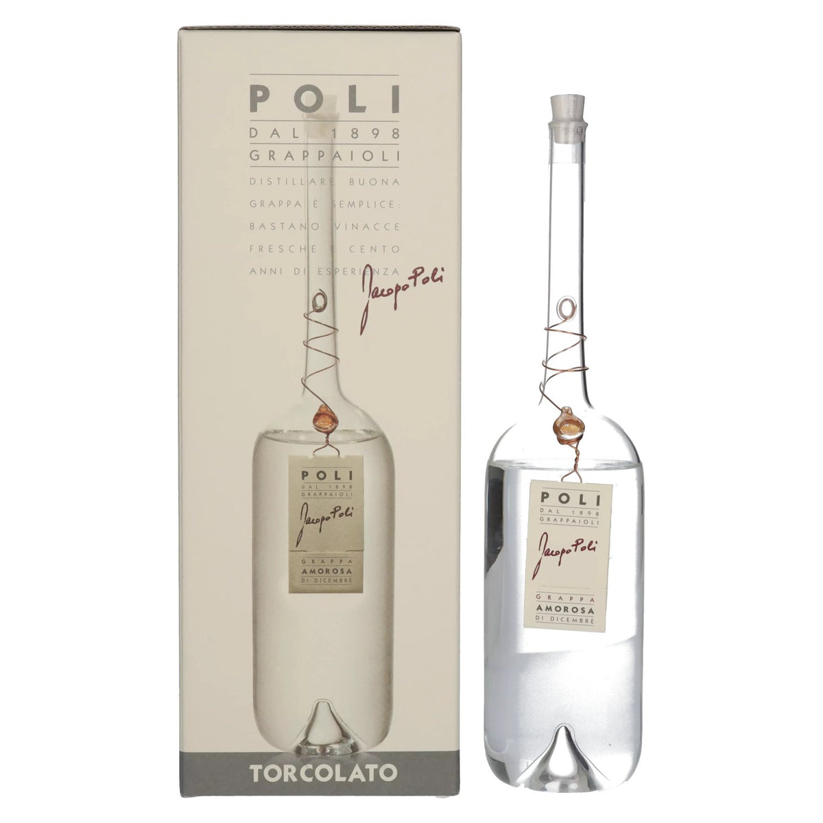 Poli Grappa Amorosa di Dicembre Torcolato 40% vol. 0,5 l in geschenkverpakking