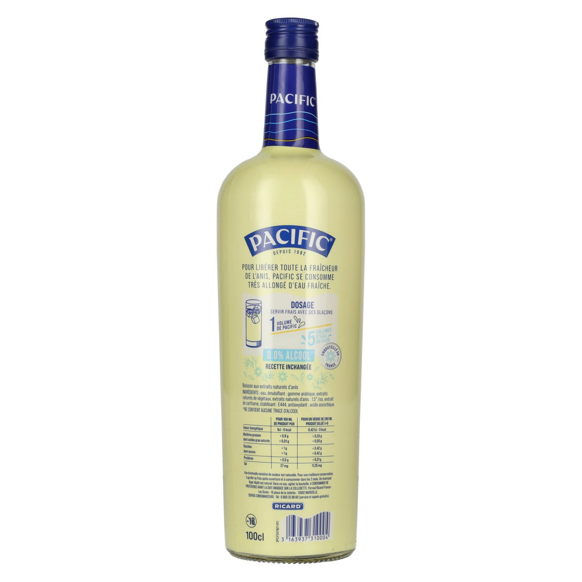 Ricard Pacific Fraîcheur Anis, alcohol-free, 0.0, 1 litre
