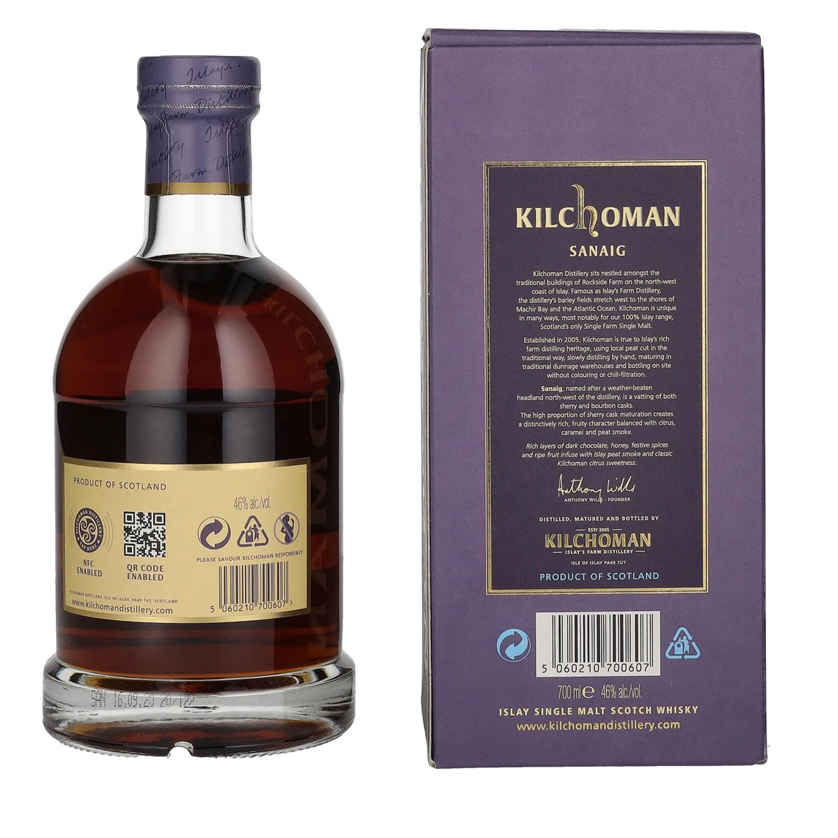 Kilchoman SANAIG Islay Single Malt Scotch Whisky 46% vol. 0,7 l in geschenkverpakking
