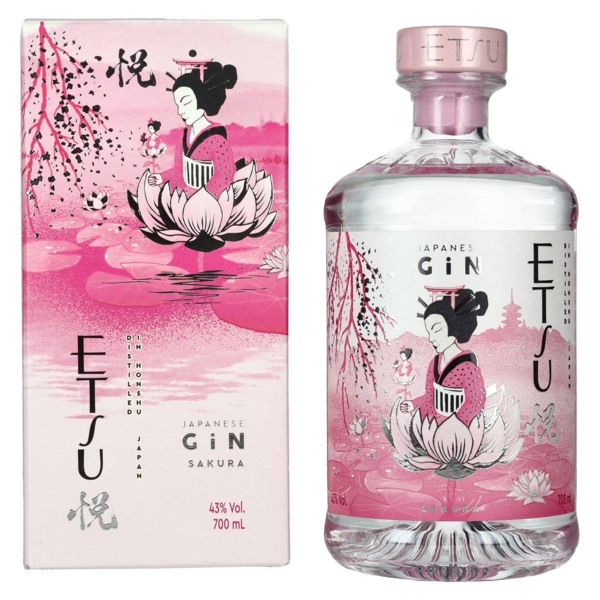 Etsu Japanese SAKURA Gin 43% vol. 0,7 l in geschenkverpakking