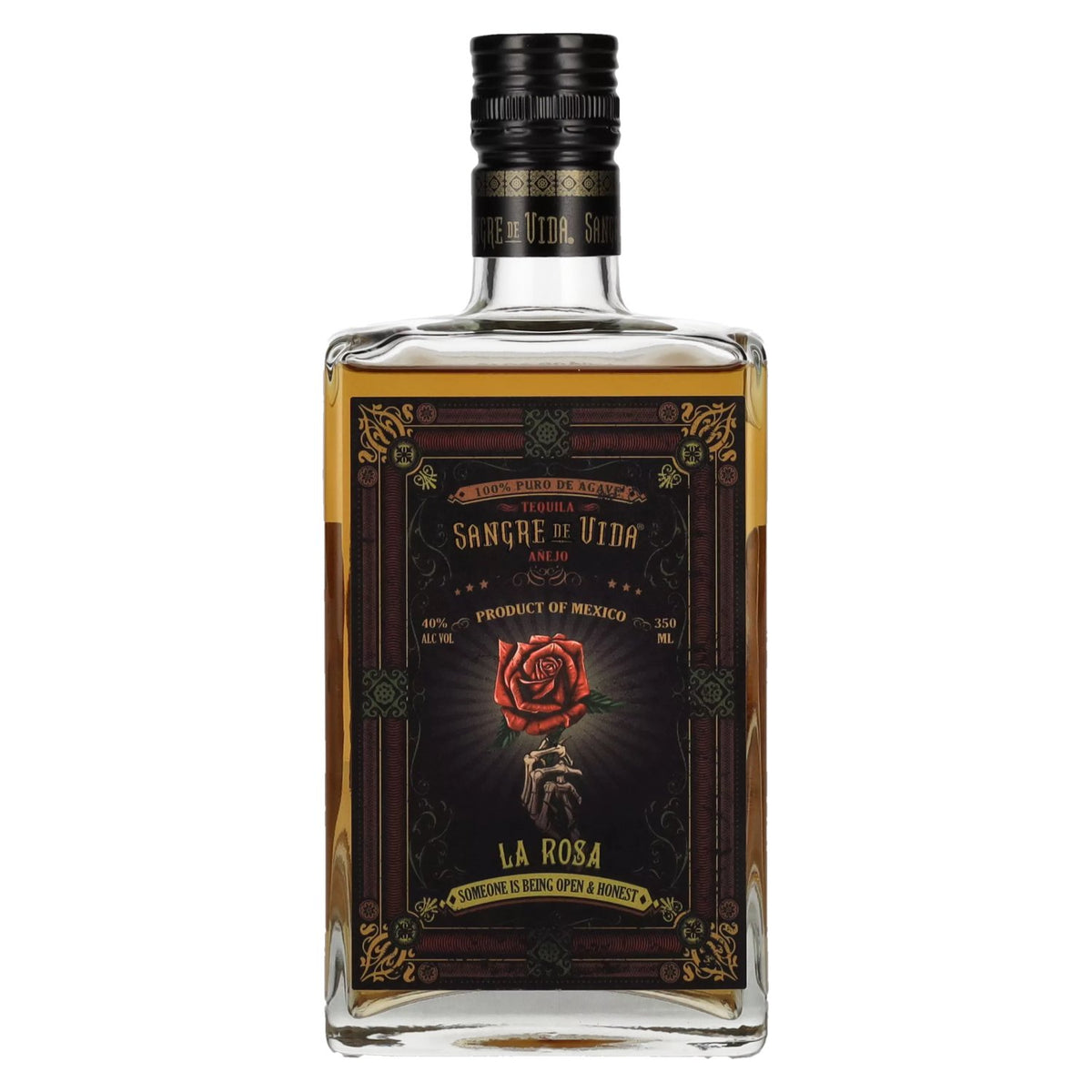 Sangre de Vida Loteria LA ROSA Añejo Tequila 100% Agave 40% ABV 0.35l
