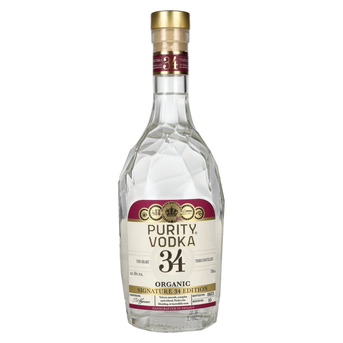 Vodka bio Purity SIGNATURE 34 EDITION, 40 % vol., 0,7 l
