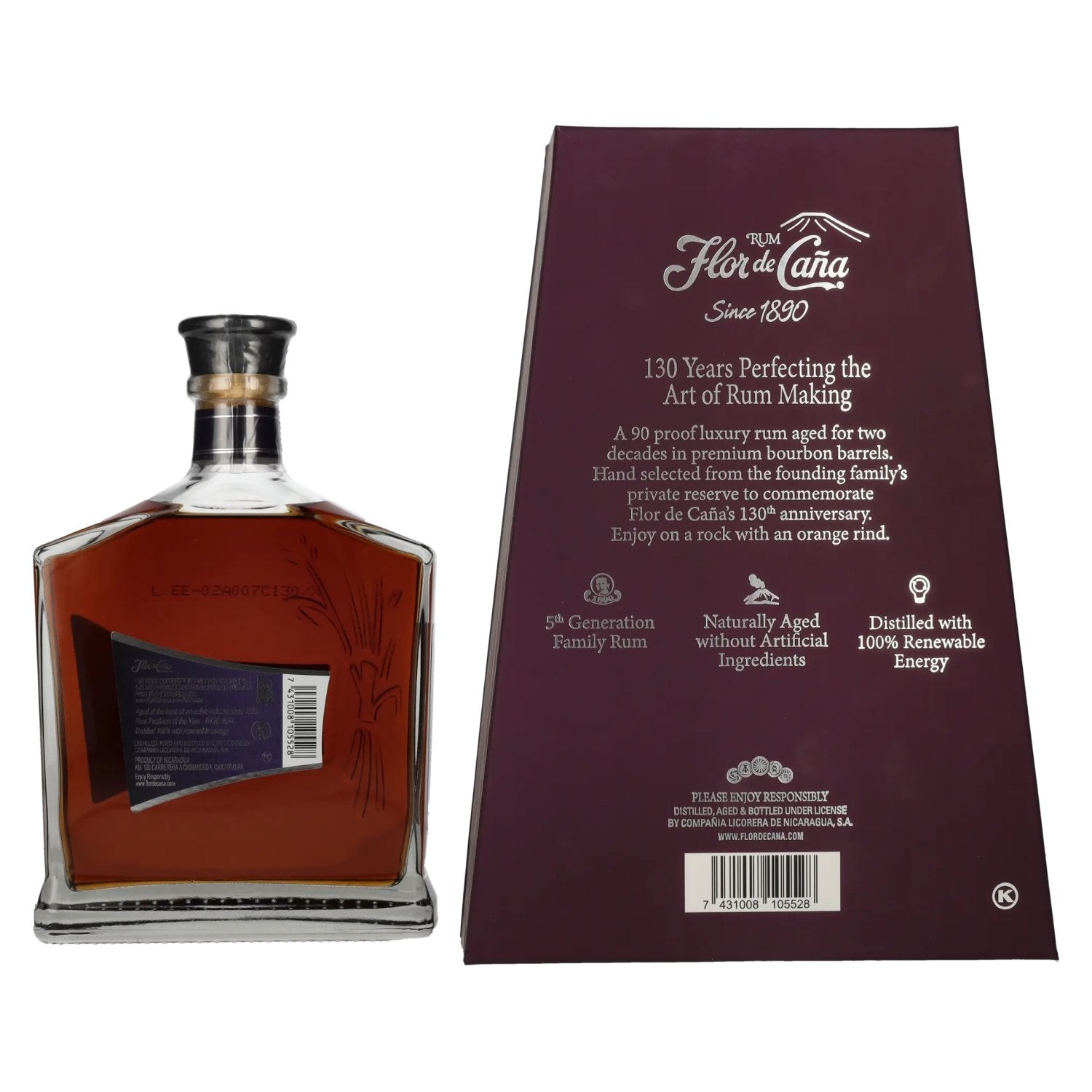 Flor de Caña 130th Anniversary Rum 45% Vol. 0,7l in Geschenkbox
