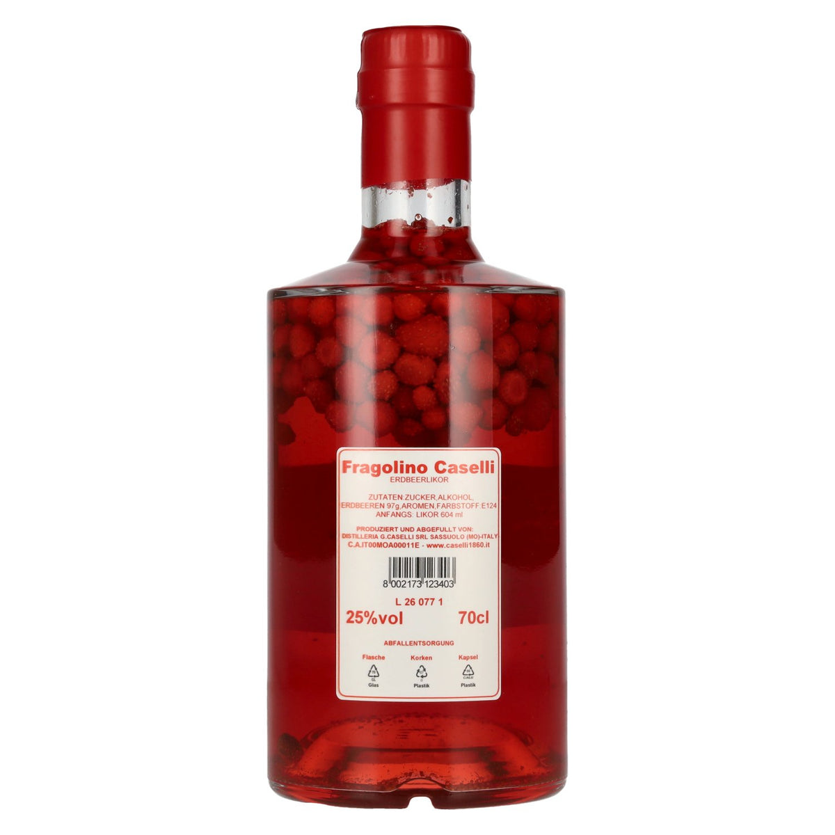 Caselli Fragolino, liqueur aux fraises des bois, 25 % vol., 0,7 l