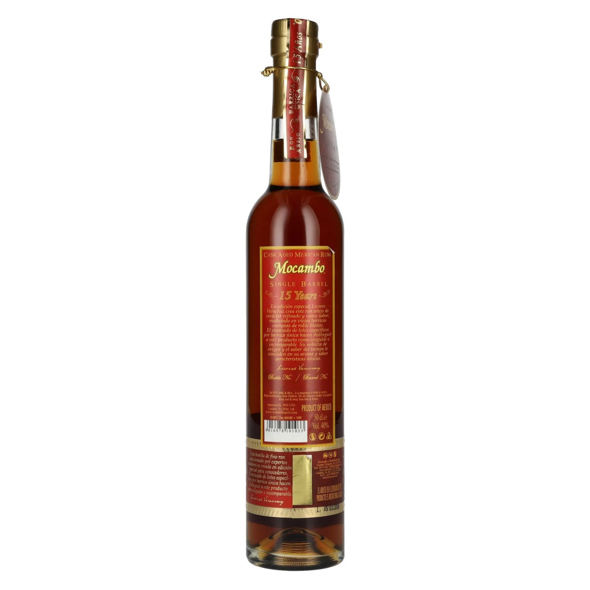 Mocambo Ron Añejo Barrica Única 15 Years 40% ABV 0.5l