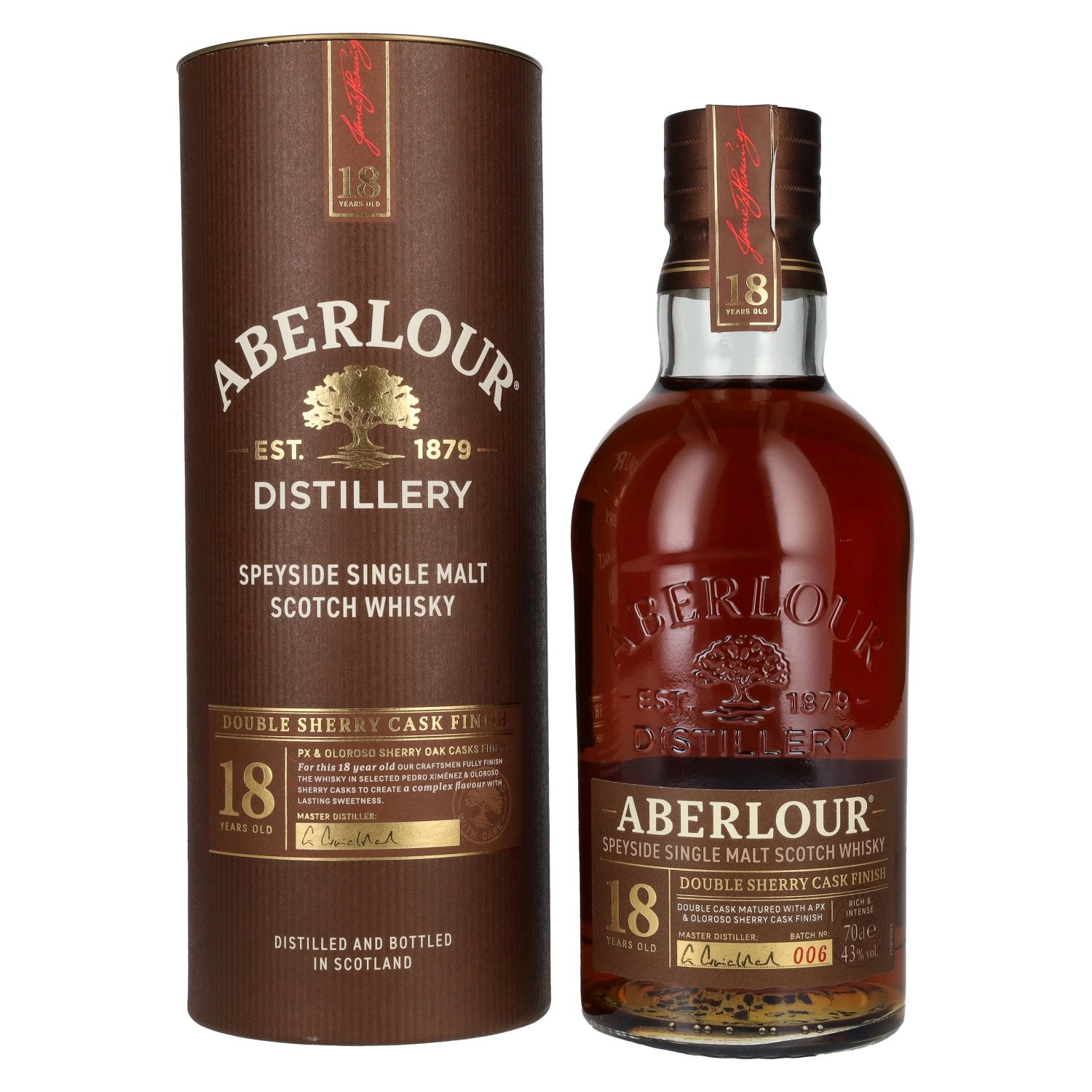 Aberlour 18 Years Old Double Sherry Cask Finish Batch No. 006 43% Vol. 0,7l in Geschenkbox