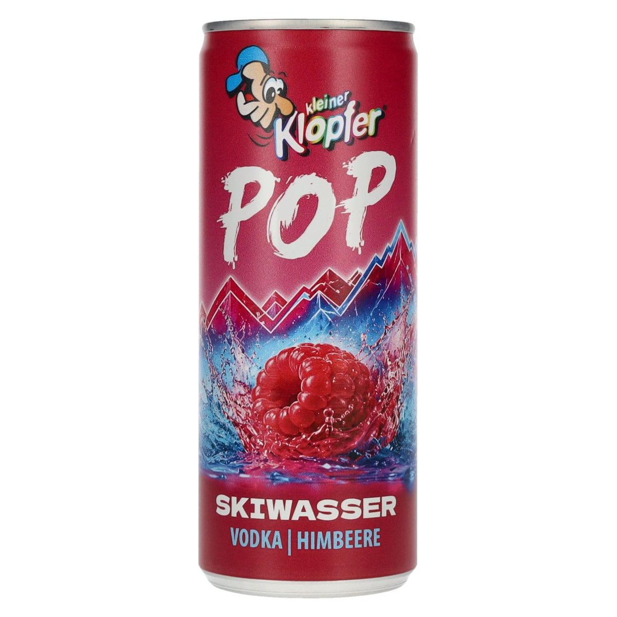 Kleiner Klopfer, vodka POP Skiwasser à la framboise 4 % vol., 12 canettes de 0,25 l, consigne