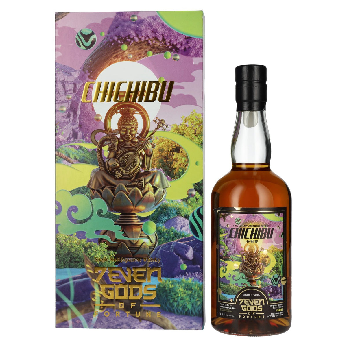 Chichibu 7EVEN Gods of Fortune Benzaiten Single Malt Japanese Whisky 2016 62.4% ABV 0.7l in a gift box