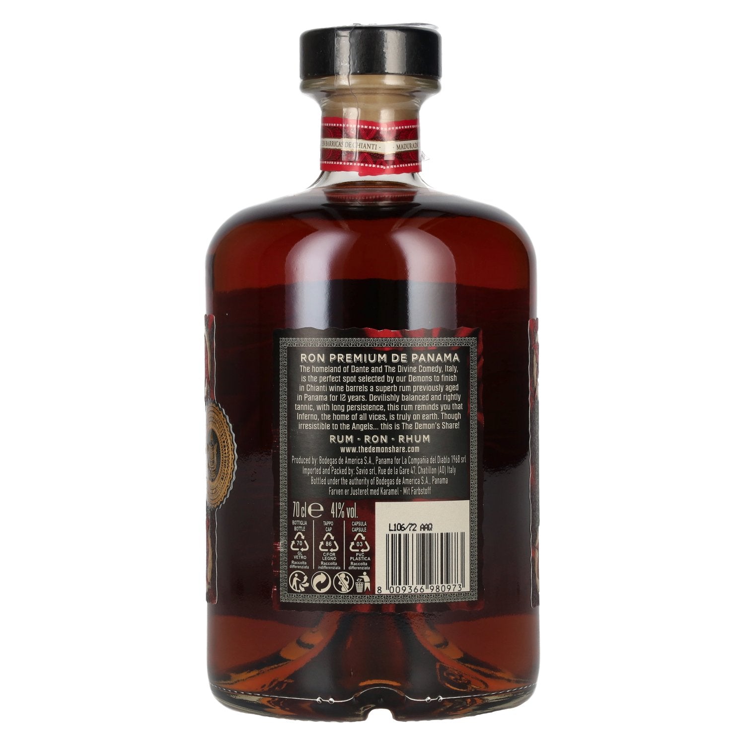 The Demon's Share Superior Blend Rum 12 Years Old Chianti Barrel Finish 41% vol. 0,7 l