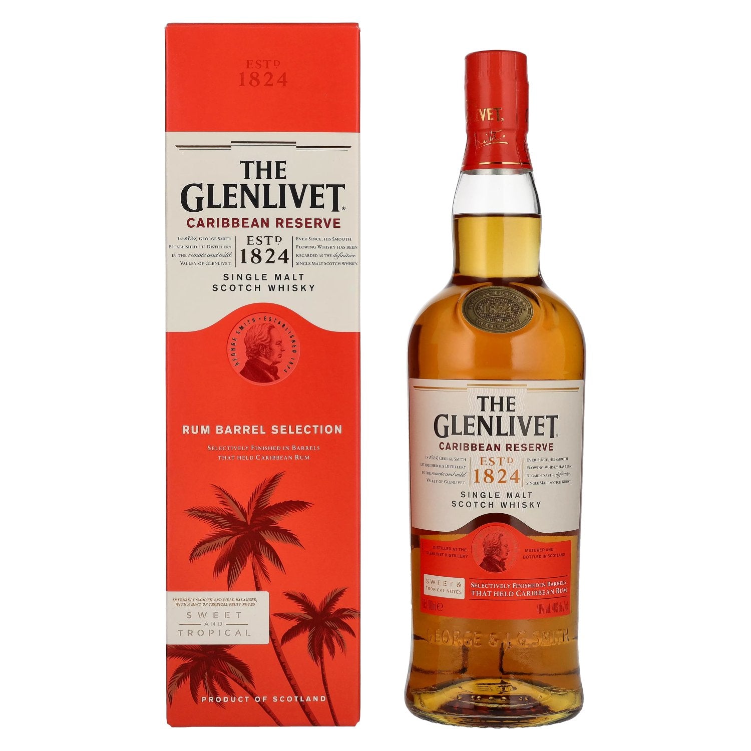 The Glenlivet Caribbean Reserve Single Malt Scotch Whisky 40% Vol. 0,7l en boîte cadeau