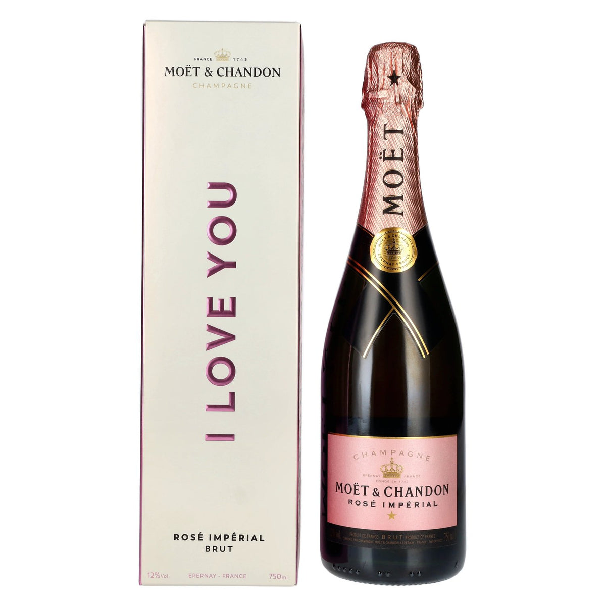 Moët & Chandon Champagne ROSÉ IMPÉRIAL Brut I Love You Edition 12% Vol. 0,75l in Geschenkbox