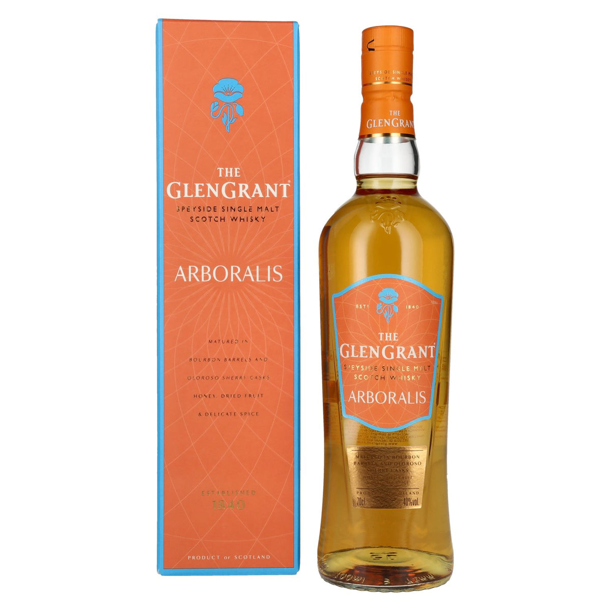 Glen Grant ARBORALIS Single Malt Scotch Whisky 40% ABV, 0.7 litres, in a gift box