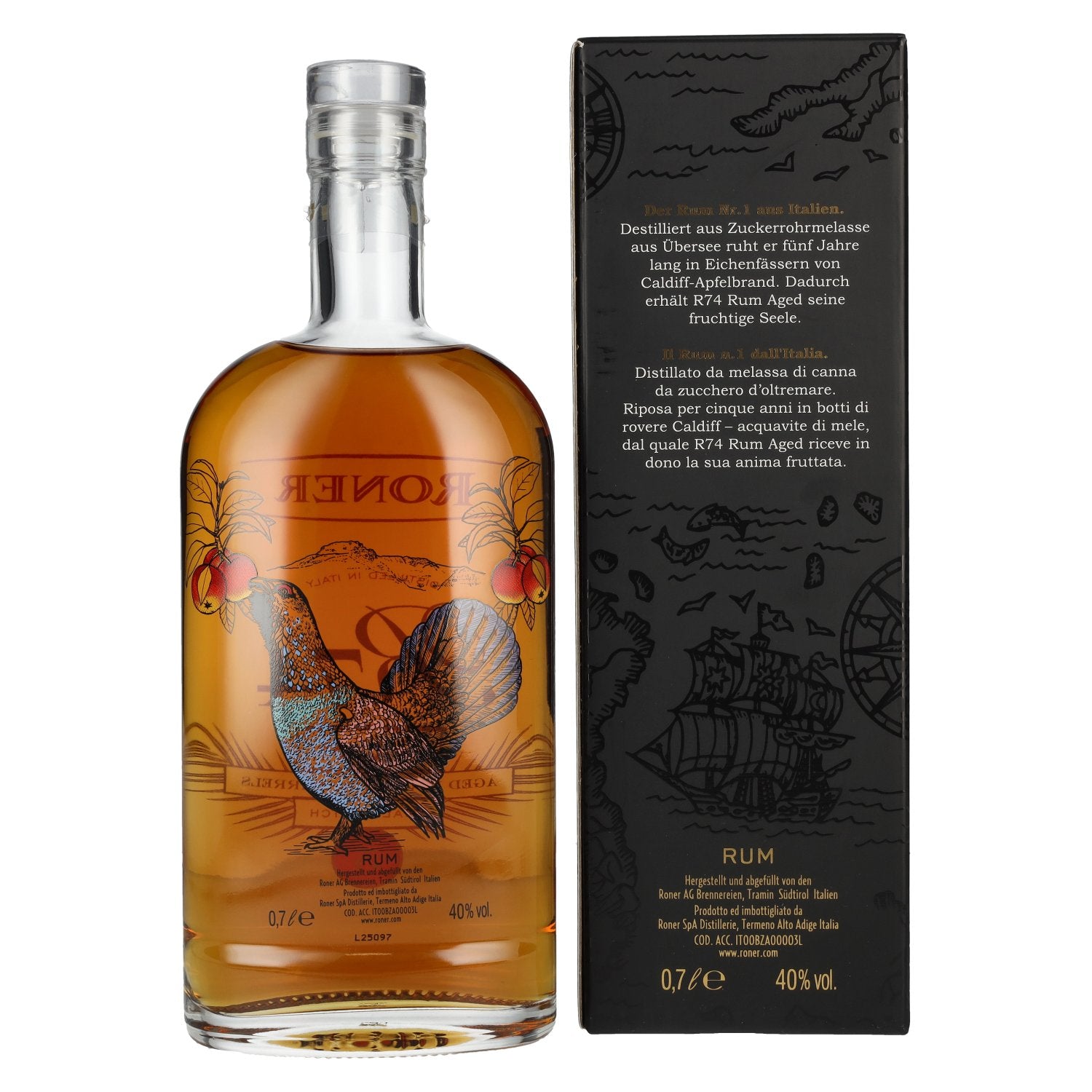 R74 Small Batch Rum 40% Vol. 0,7l in geschenkverpakking