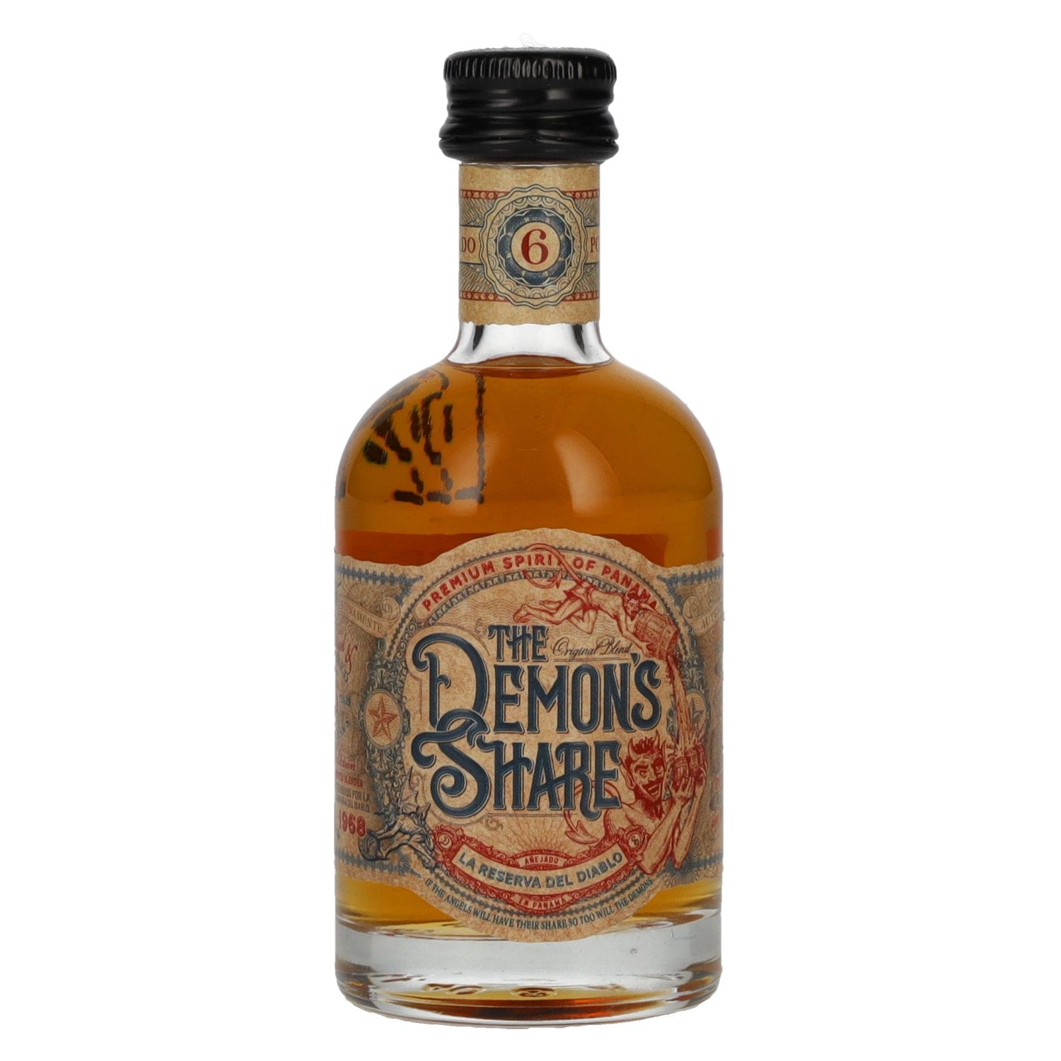 The Demon's Share 6 Jaar Oude Gedistilleerde drank 40% Vol. 0,05l