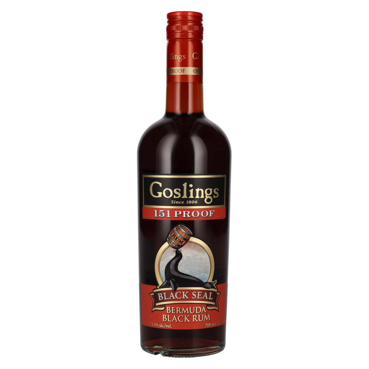 Gosling’s Black Seal 151 PROOF Bermuda Black Rum 75.5% ABV 0.7l