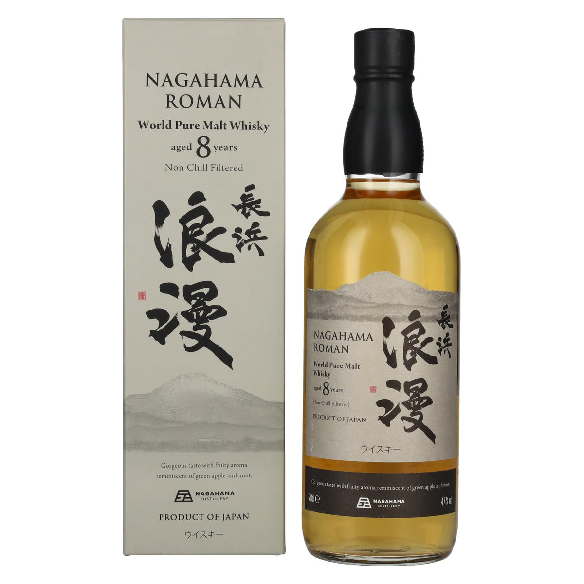 Nagahama Roman 8-Year-Old Pure Malt Whisky 47% vol. 0.7 l in a gift box