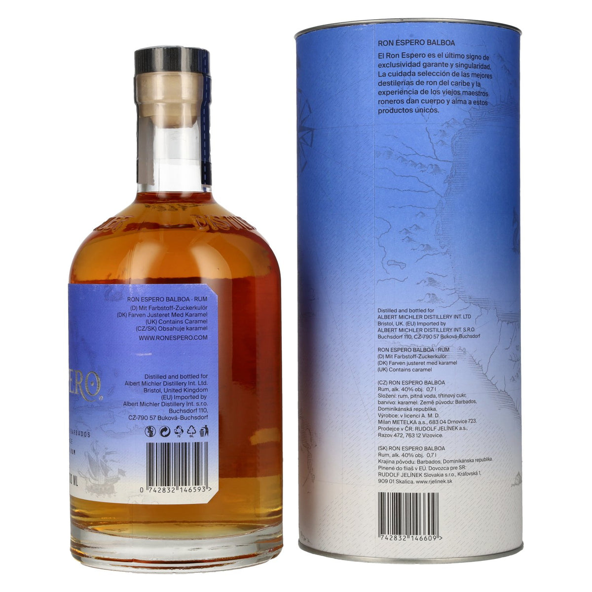Ron Espero Balboa Selección Homenaje, rhum des Caraïbes Premium, 40 % vol., 0,7 l, dans un coffret cadeau