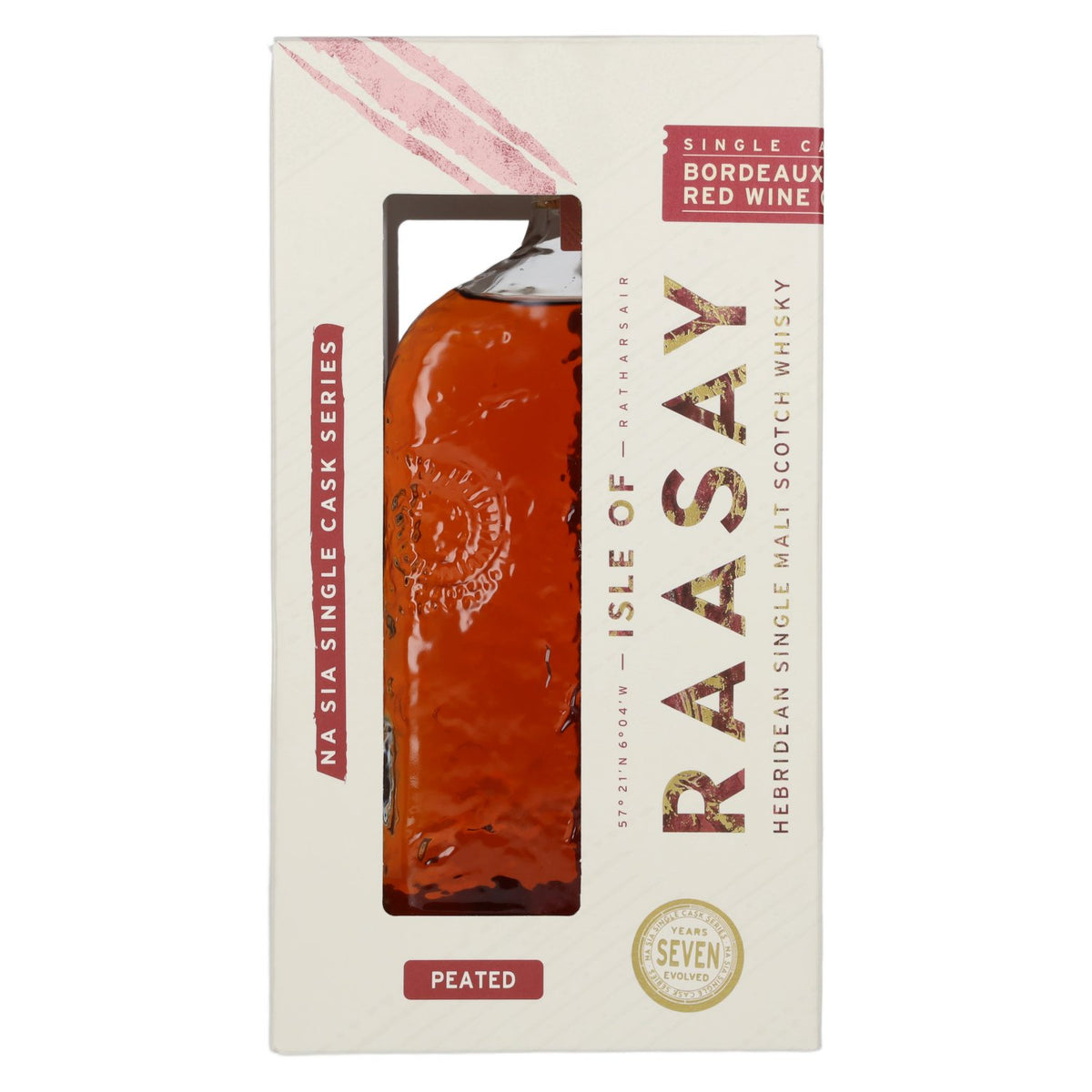 Isle of Raasay Na Sia Single Cask Series Bordeaux Red Wine Peated Single Malt 60% ABV 0.7l in a gift box
