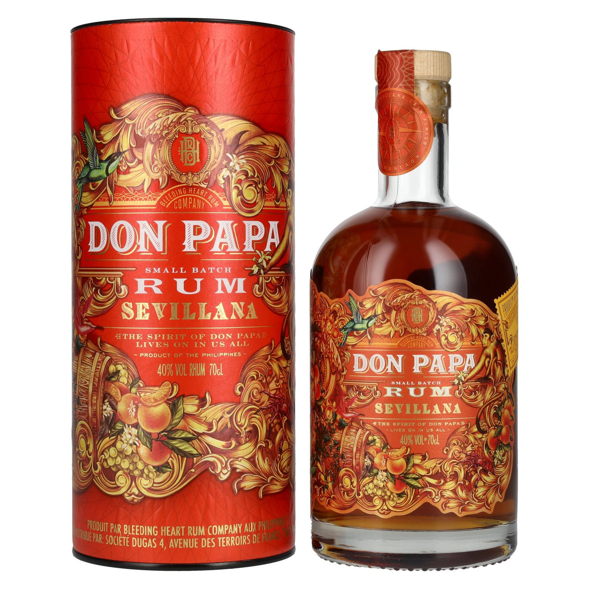 Don Papa Rum Sevillana 40% ABV, 0.7 litres, in a gift box