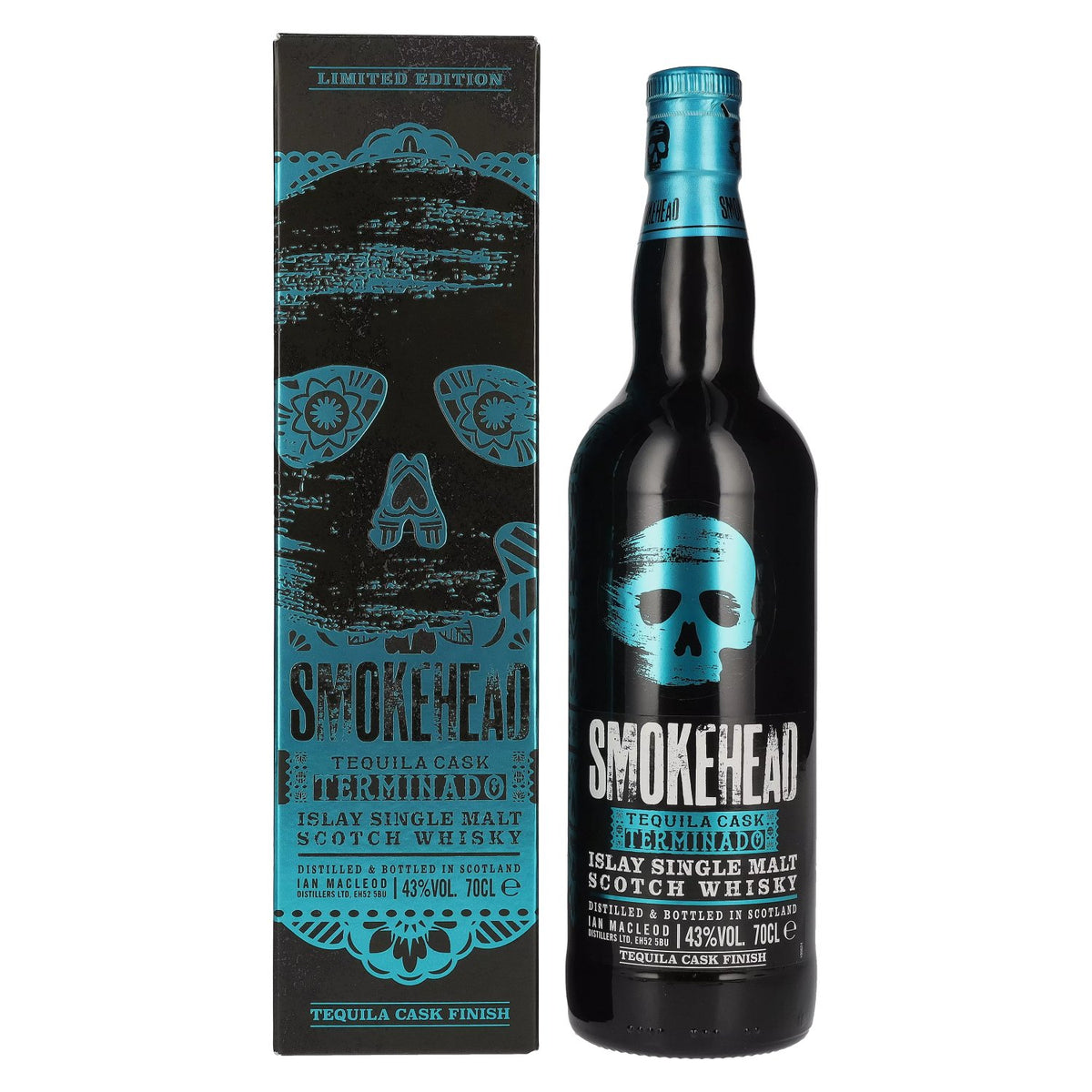 Smokehead TEQUILA CASK TERMINADO Whisky single malt d'Islay, édition limitée, 43 % vol., 0,7 l, dans un coffret cadeau