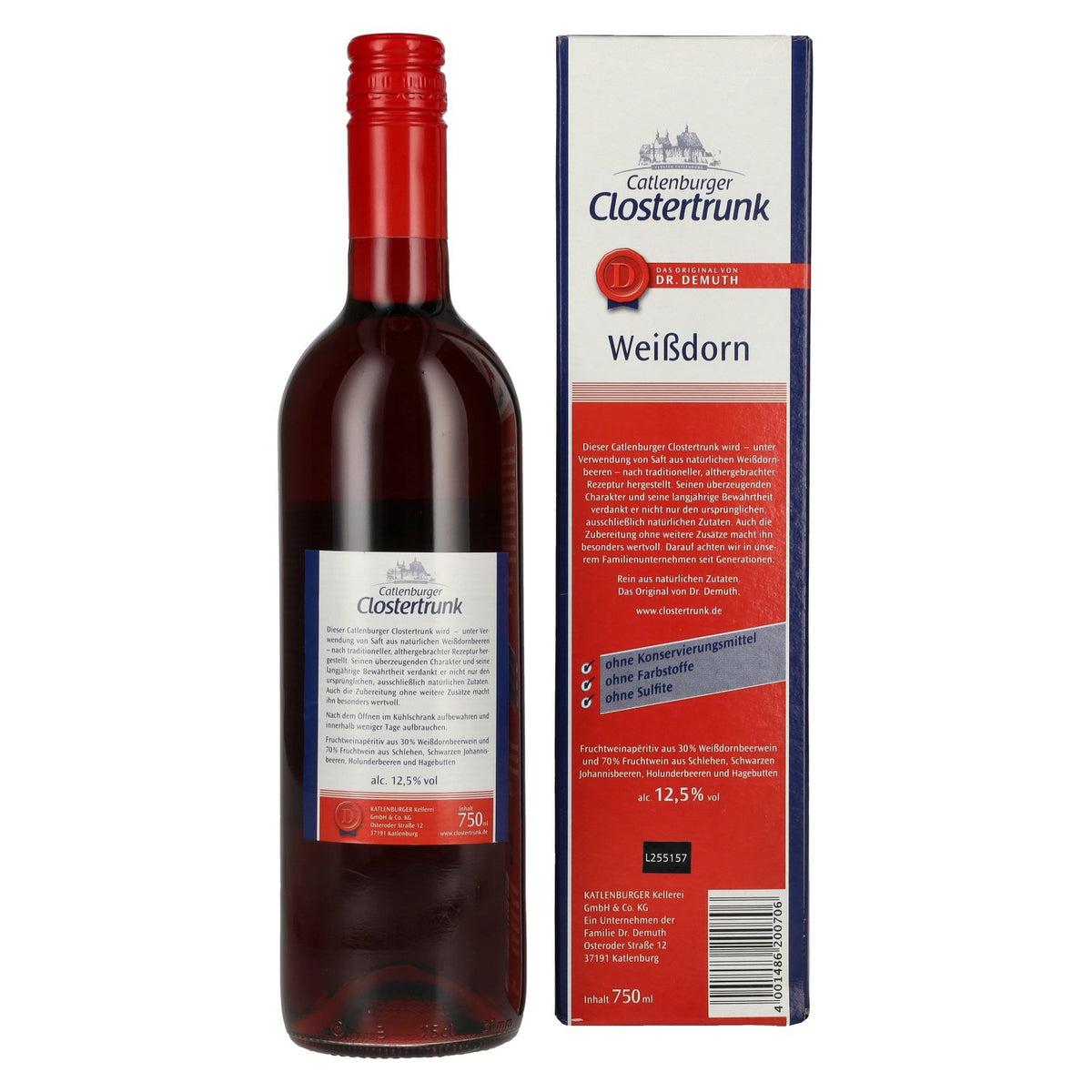 Catlenburger Clostertrunk Weißdorn 12,5% Vol. 0,75l in Geschenkbox
