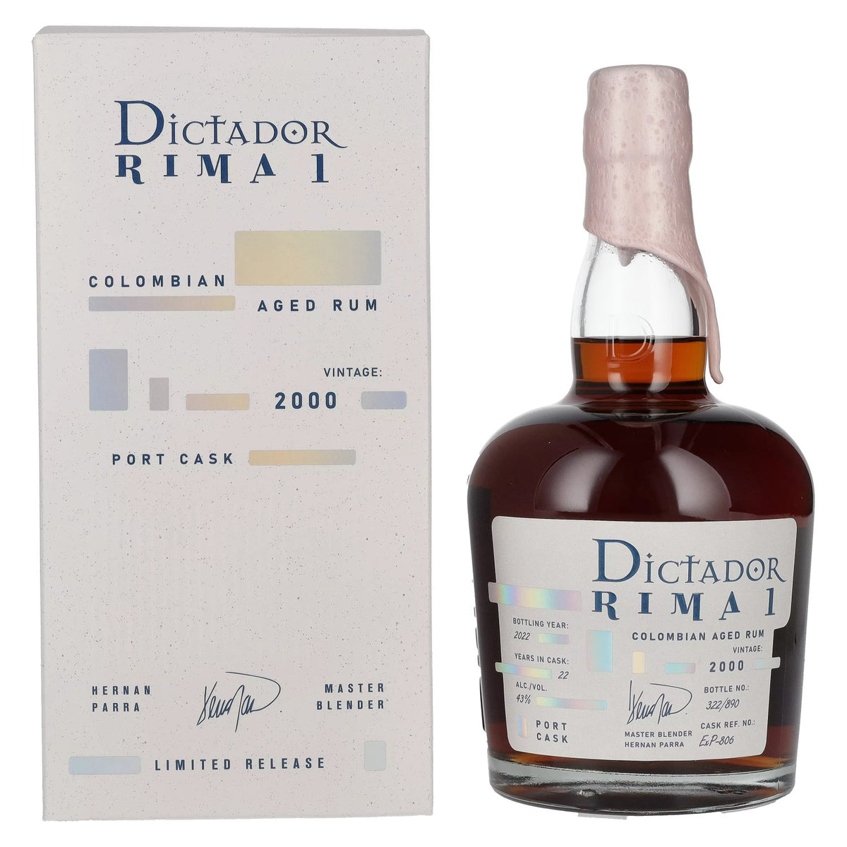 Dictador RIMA 1 22 ans d'âge Old Port CASK Millésime 2000 43 % vol. 0,7 l dans un coffret cadeau