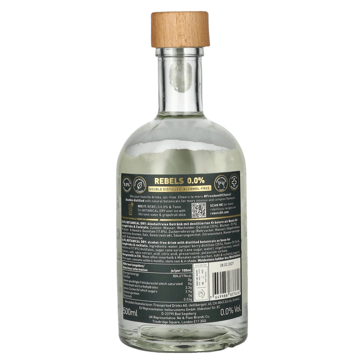 Rebels 0,0% Cheers Revolution Botanical Dry Alcohol-Free 0,5 l