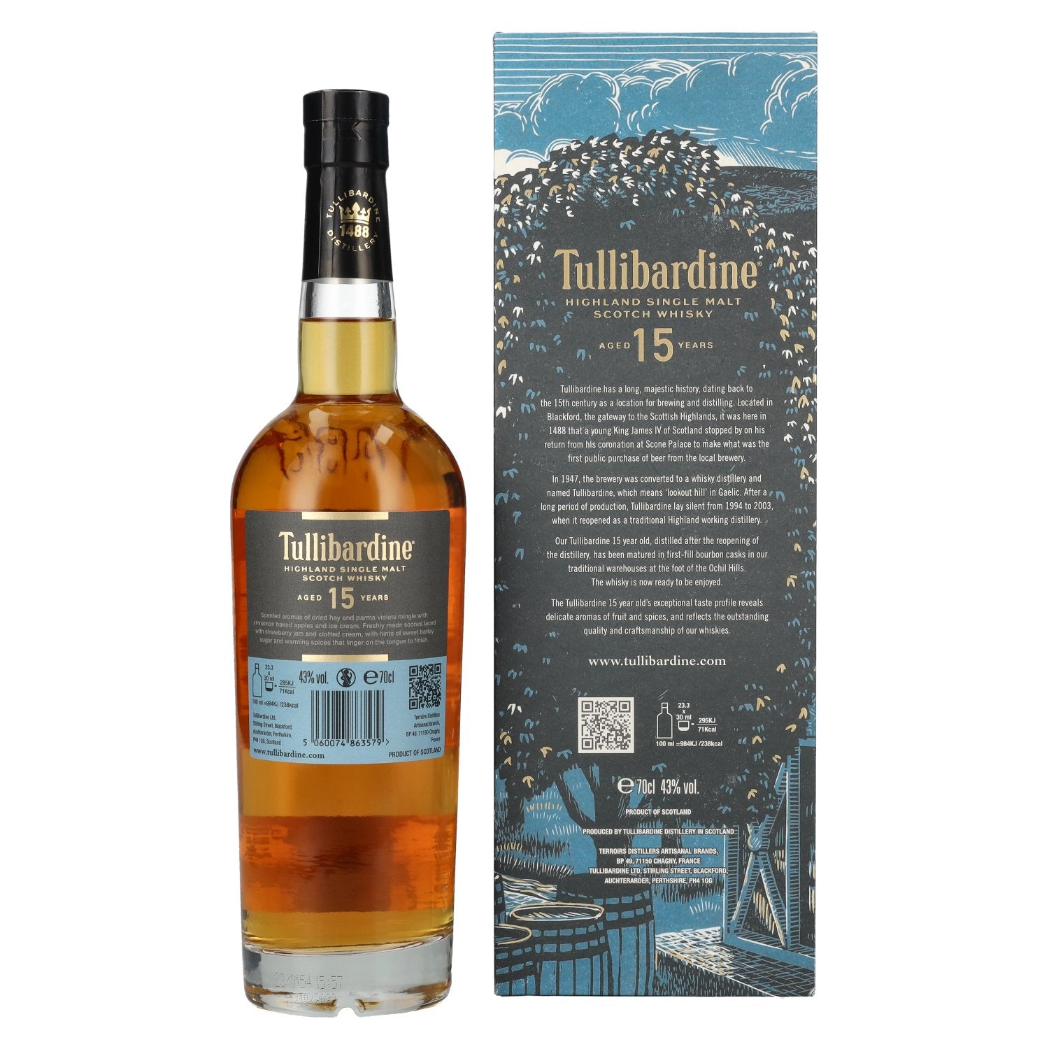 Tullibardine 15 Years Old Highland Single Malt Scotch Whisky 43% Vol. 0,7l in gift box
