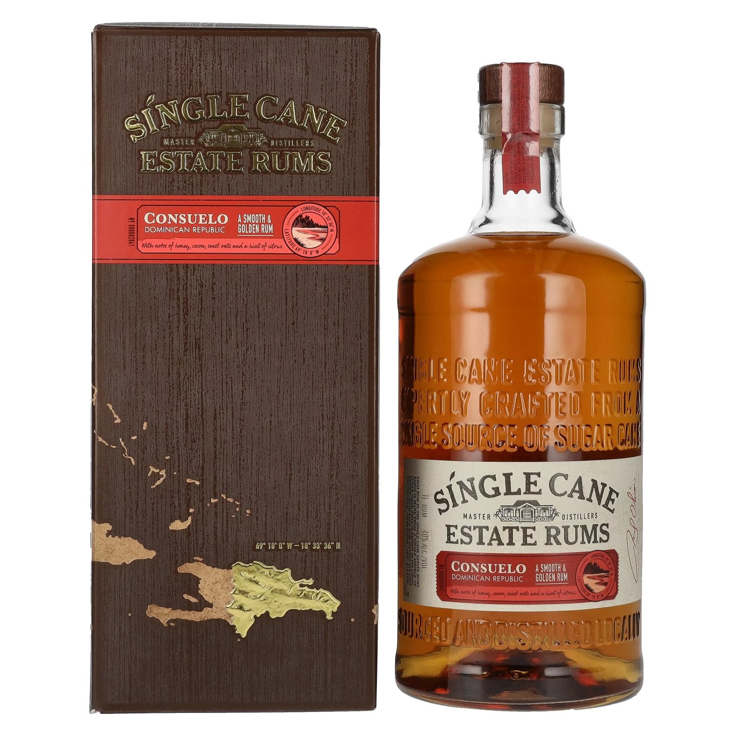 Single Cane Estate Rums CONSUELO 40% Vol. 1l in geschenkverpakking
