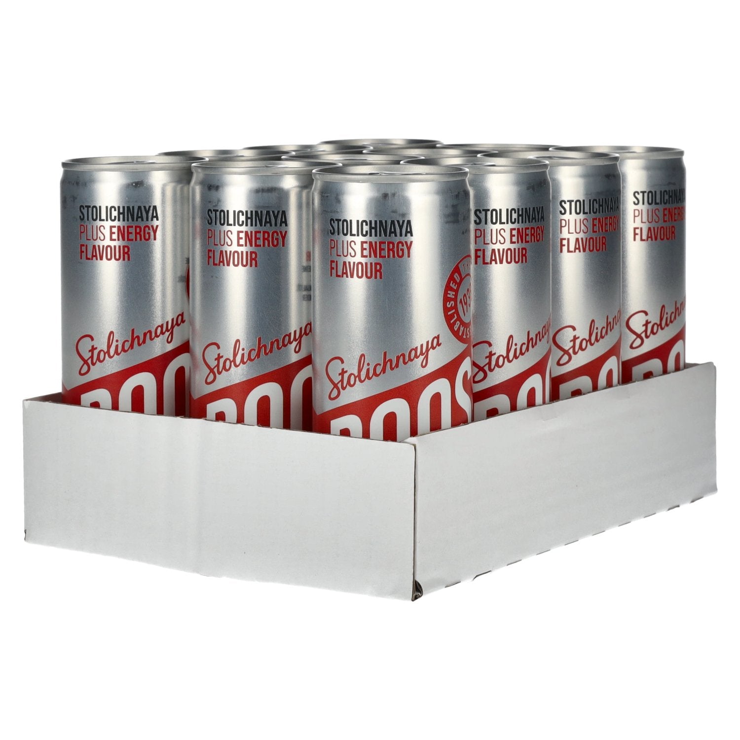 Stolichnaya Boost Plus ENERGY Smaak 5% Vol. 12x0,25l blik statiegeld