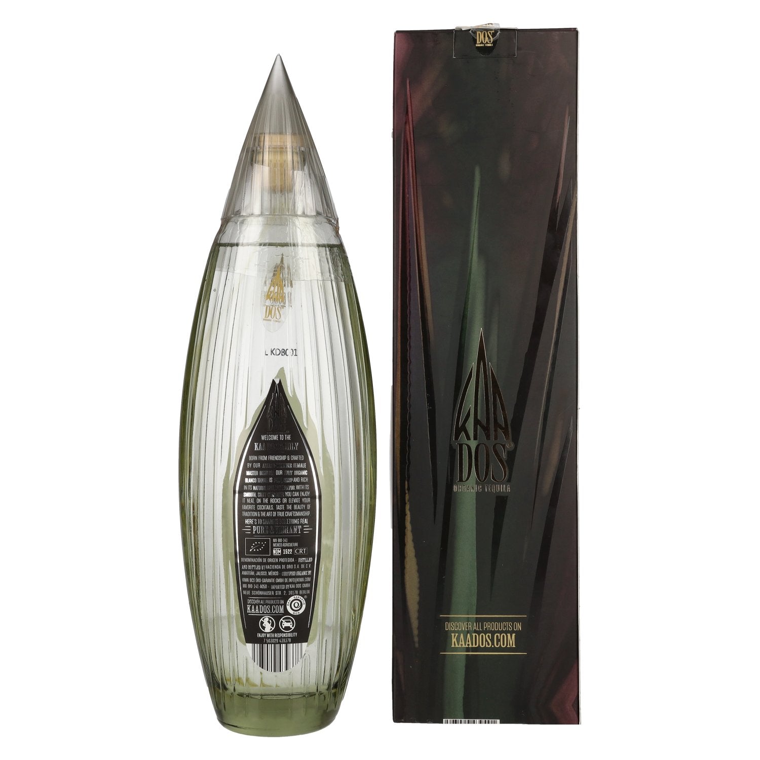 Kaa Dos Selection Biologische Tequila BLANCO 100% Puro de Agave Azul 40% Vol. 0,7l in geschenkverpakking
