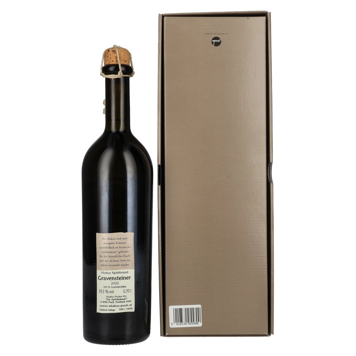 L'eau-de-vie de pomme Abakus Gravensteiner 2022, 39,5 % vol., 0,7 l, dans un coffret cadeau