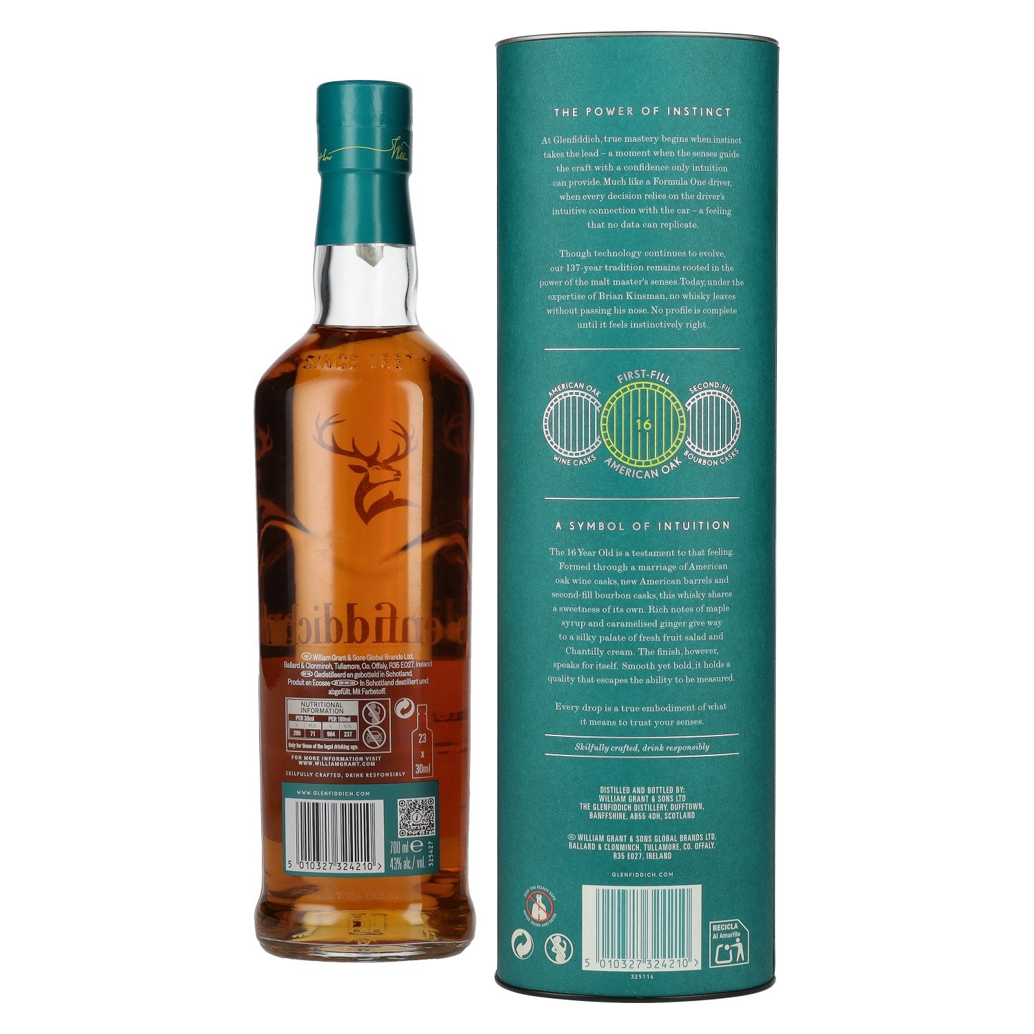 Glenfiddich 16 Years Old ASTON MARTIN FORMULA ONE TEAM Single Malt Scotch Whisky 43% Vol. 0,7l in geschenkverpakking