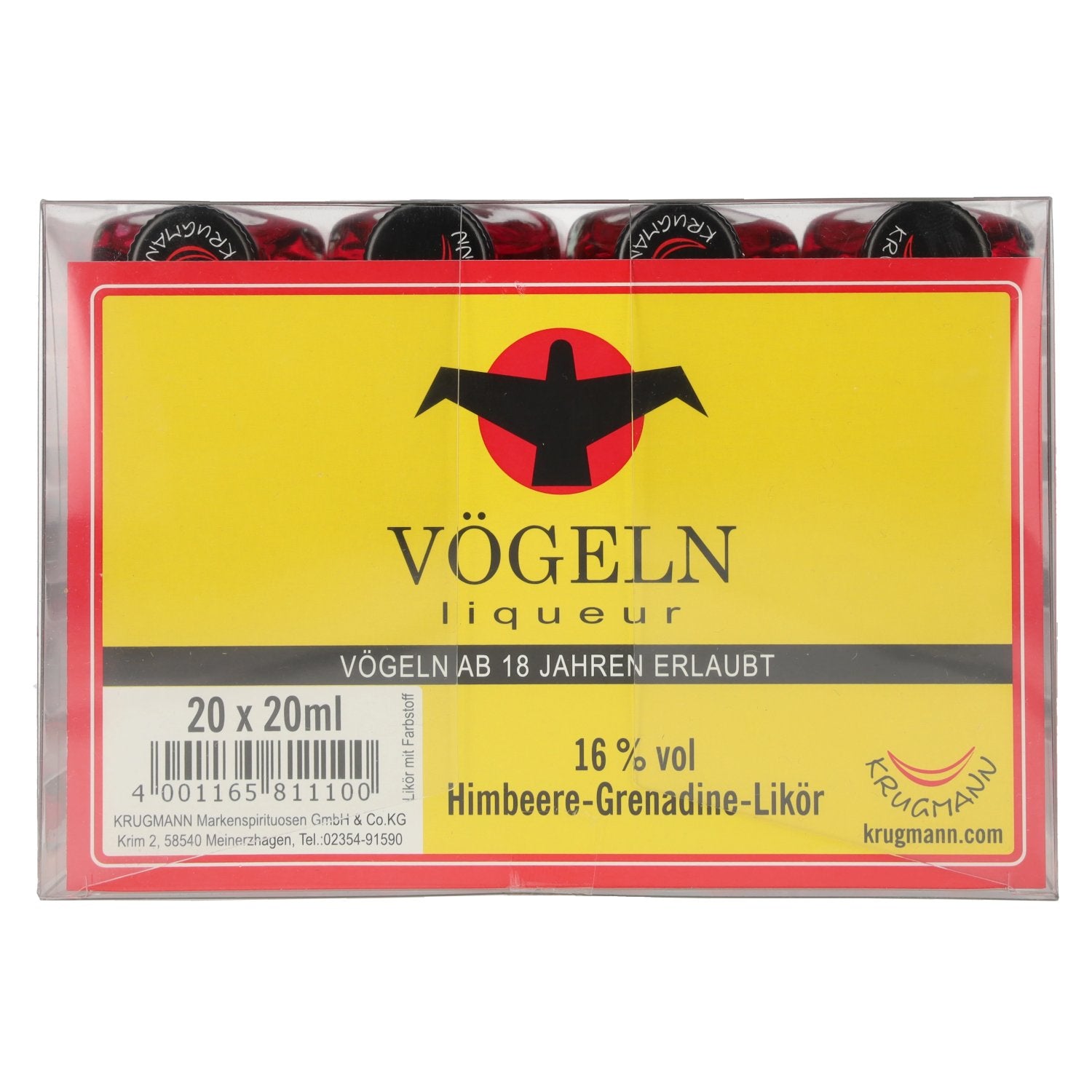 Vögeln Himbeere-Grenadine Likör 16% Vol. 20x0,02l