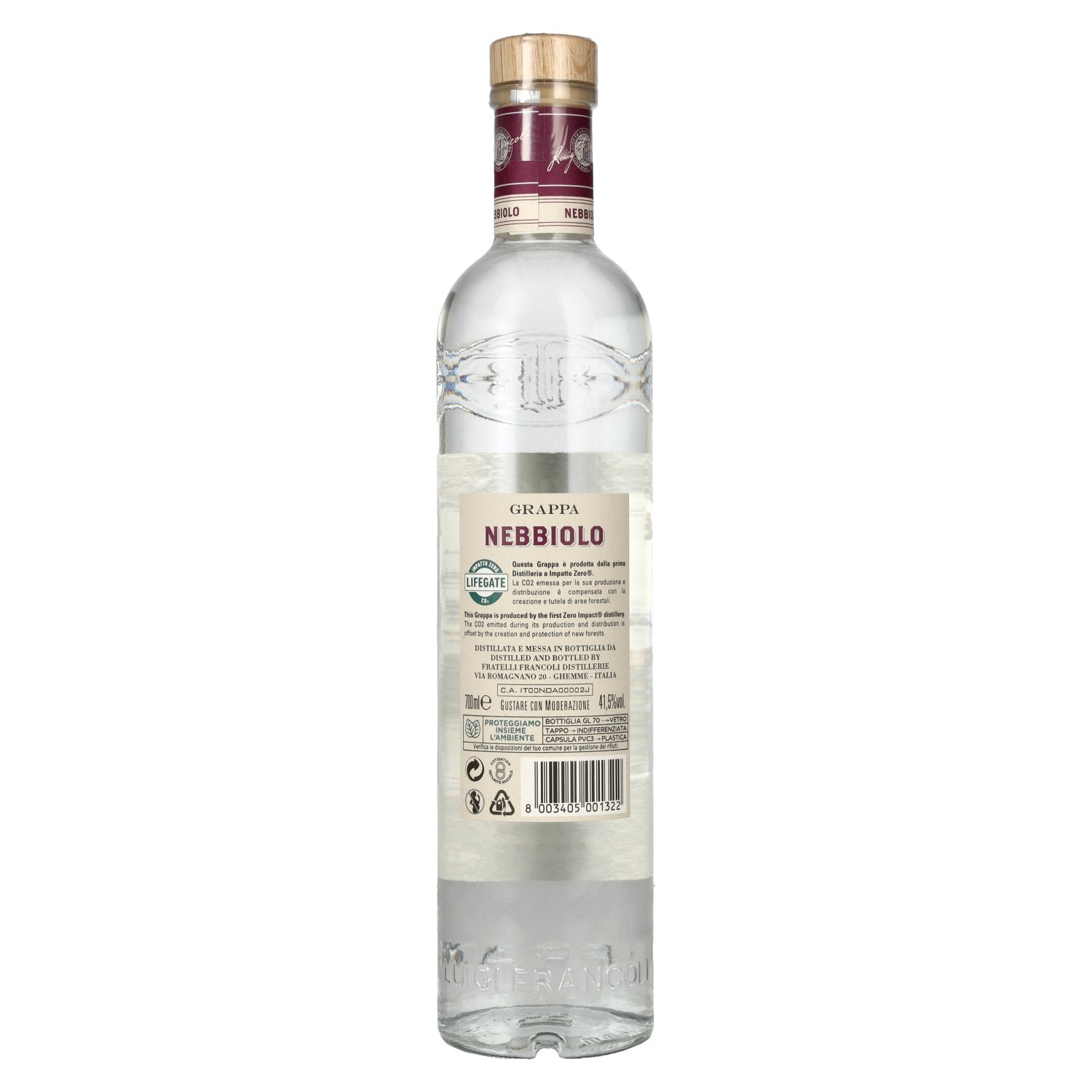 Luigi Francoli Grappa di Nebbiolo 41,5% Vol. 0,7l