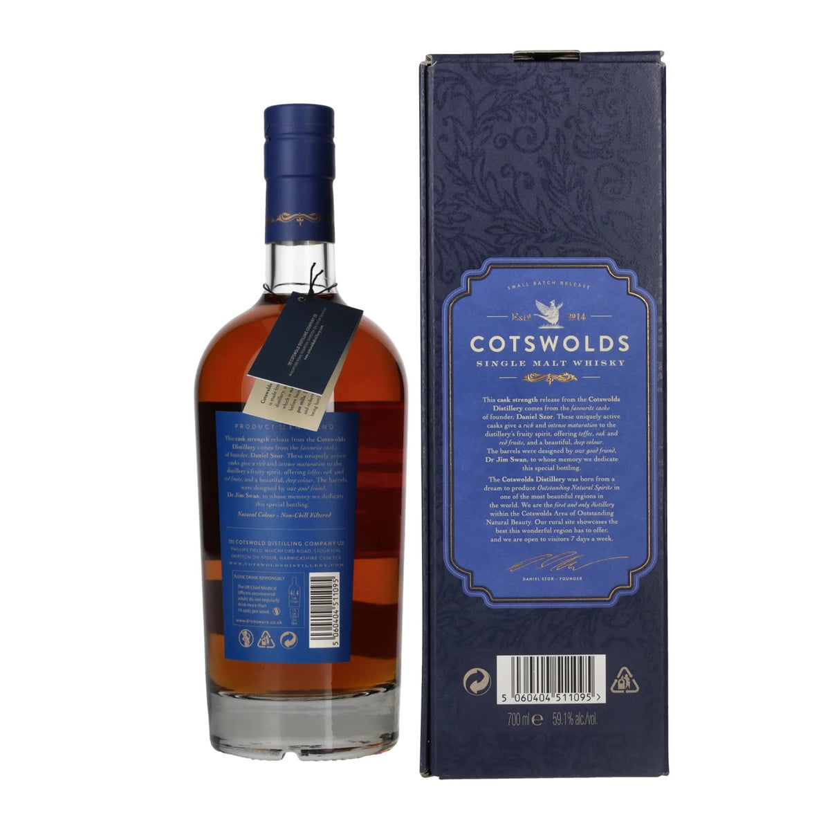 Cotswolds FOUNDER'S CHOICE Single Malt Whisky 59,1% Vol. 0,7l in Geschenkbox