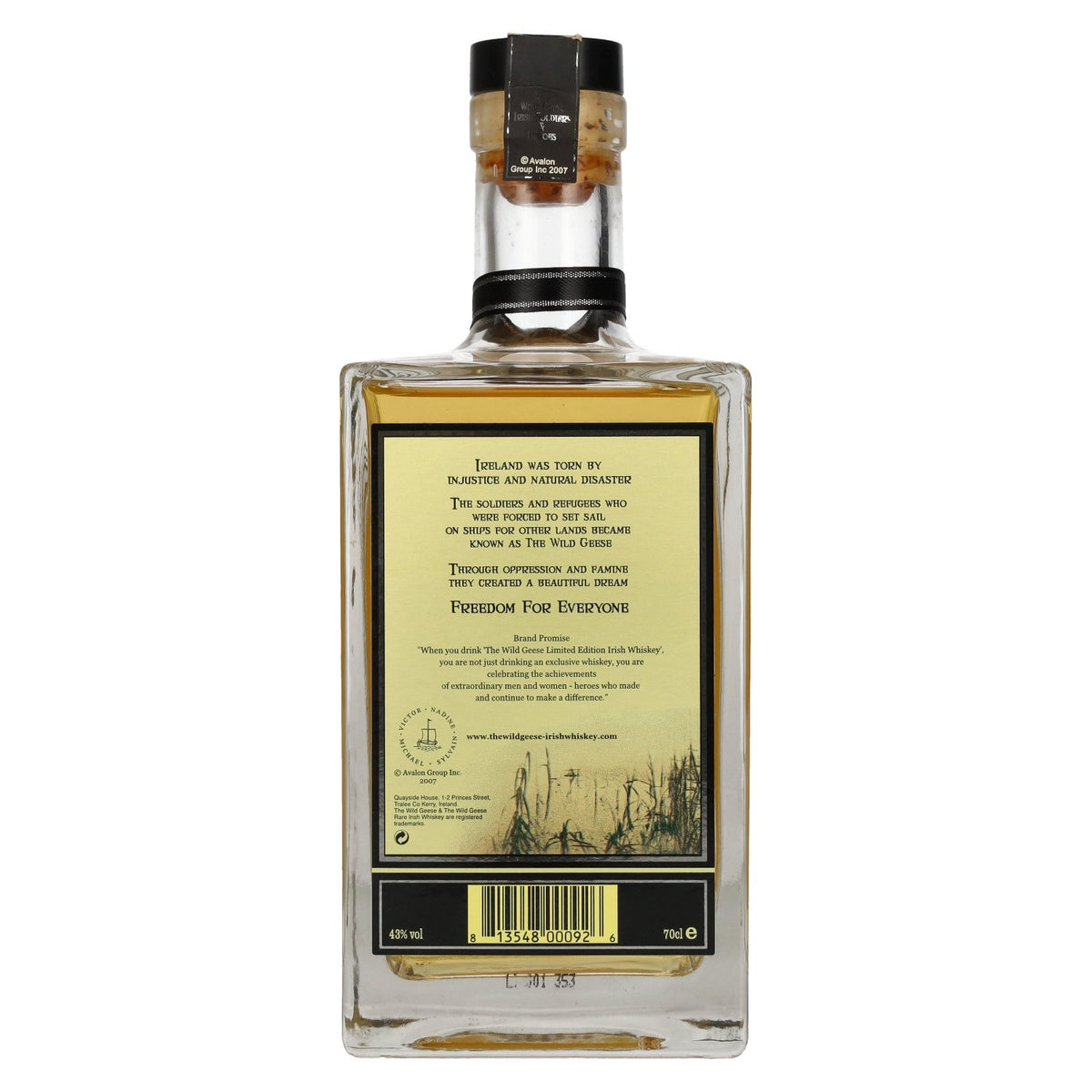 The Wild Geese Whiskey Unique Blend Pure Aged Irish Whiskey Édition limitée 43 % vol. 0,7 l