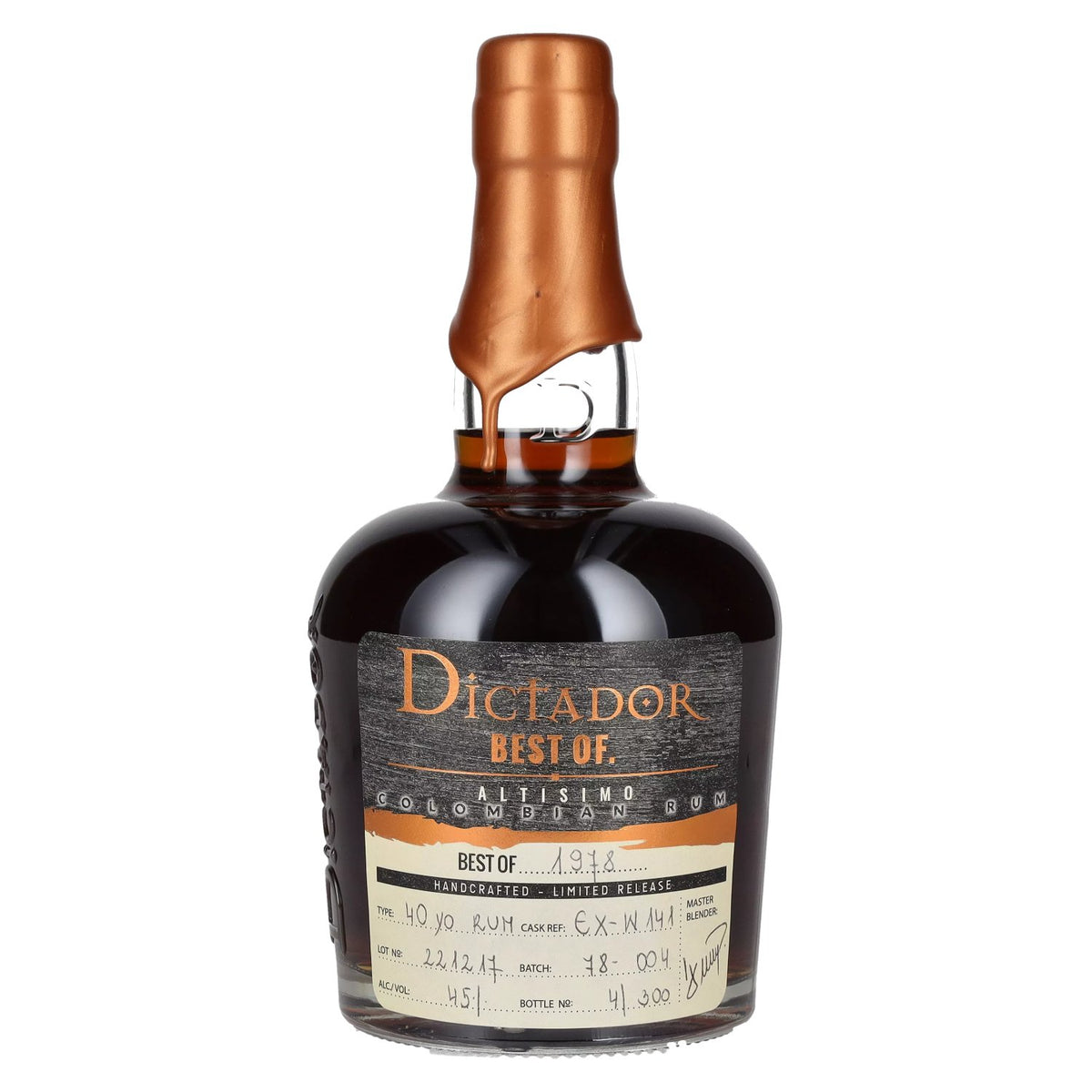 Dictador BEST OF 1978 ALTISIMO Rhum colombien Édition limitée 45 % vol. 0,7 l