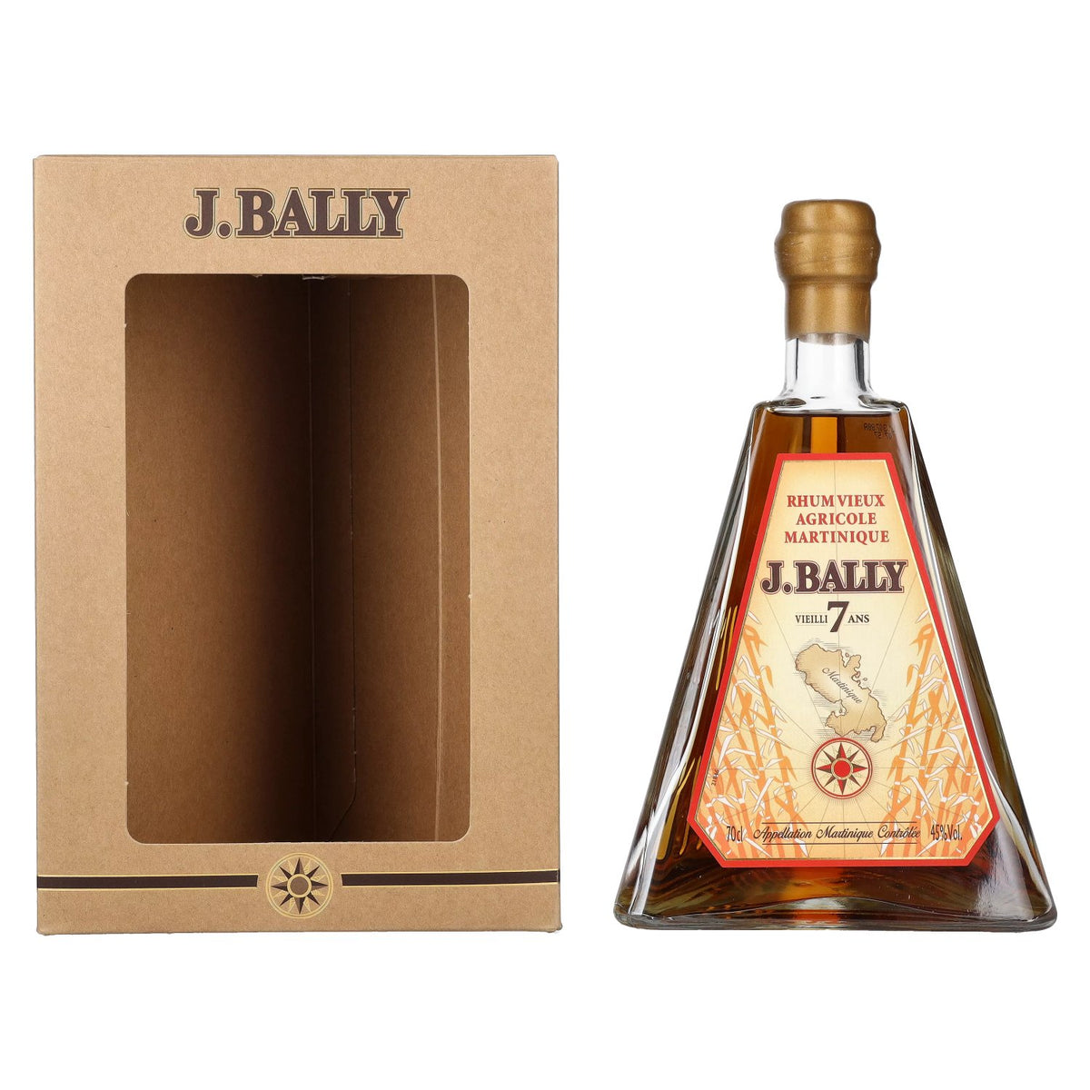 J. Bally Rhum Vieux Agricole Martinique 7 Years Old 45% vol. 0.7 l in a gift box