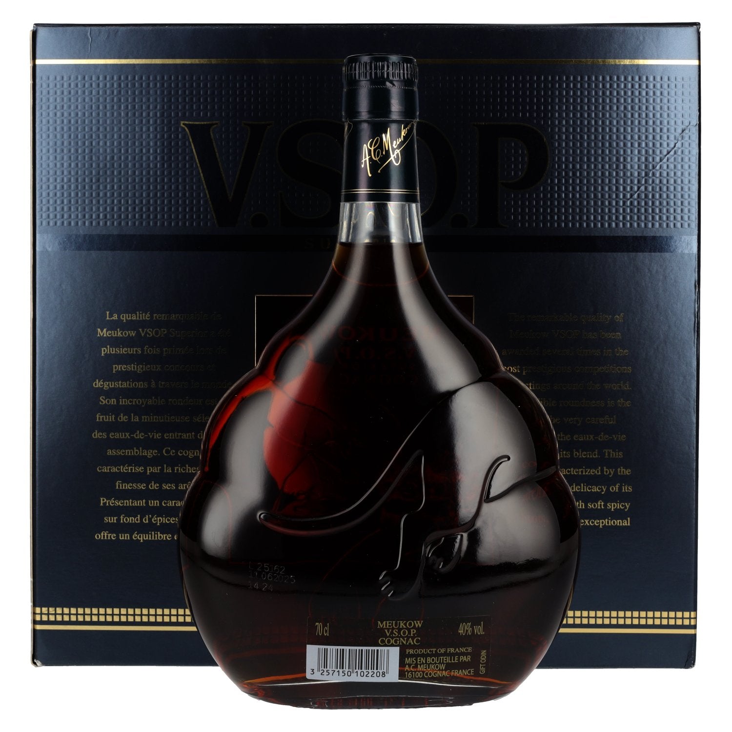 Meukow V.S.O.P Superior Cognac 40% Vol. 0,7l in Geschenkbox mit 2 Gläser