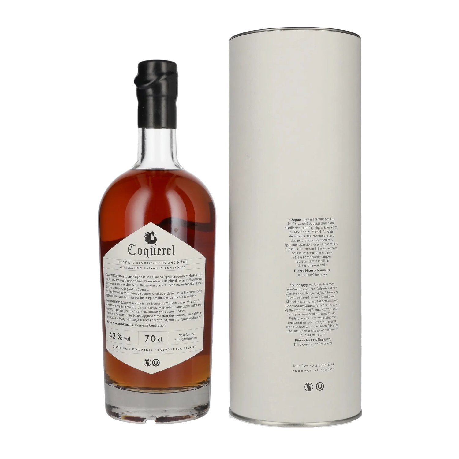 Coquerel Grand Calvados 15 Ans 42% Vol. 0,7l in gift box