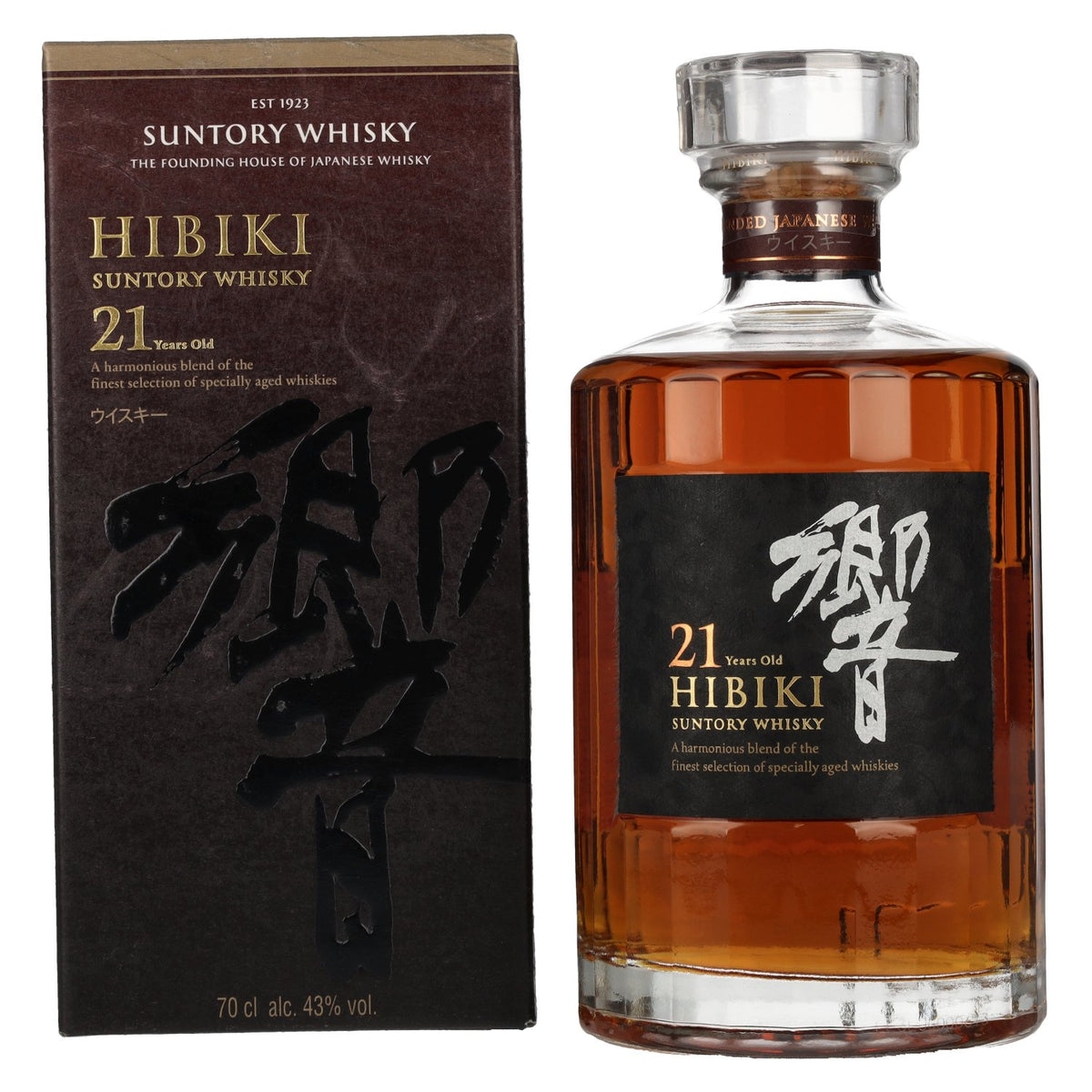 Suntory Hibiki Whisky 21-Year-Old Blended Japanese Whisky 43% ABV 0.7l in a gift box
