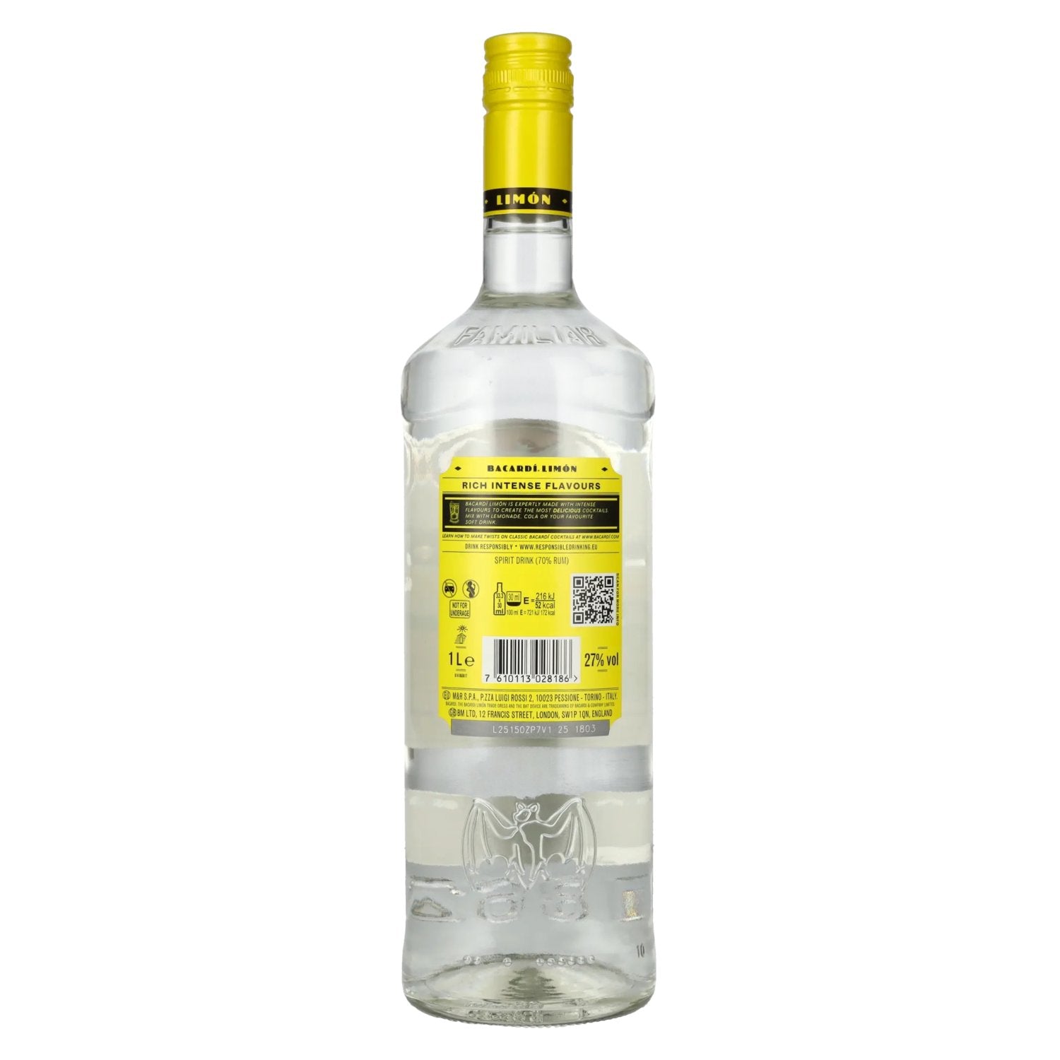 Bacardi LIMÓN Rum With Natural Flavors 27% Vol. 1l