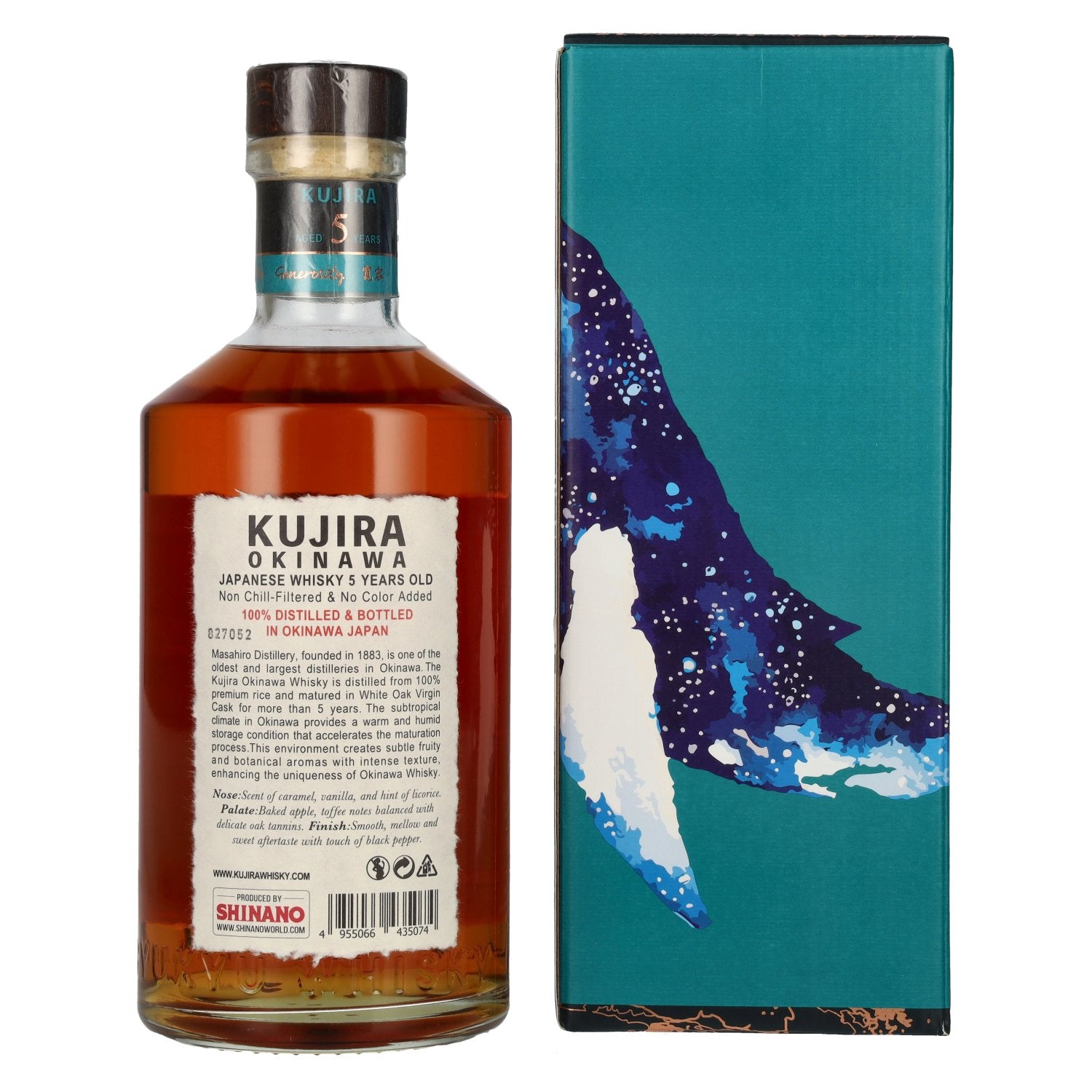 Kujira Okinawa 5 Years Old WHITE OAK VIRGIN CASK Whisky 43% Vol. 0.7l in a gift box