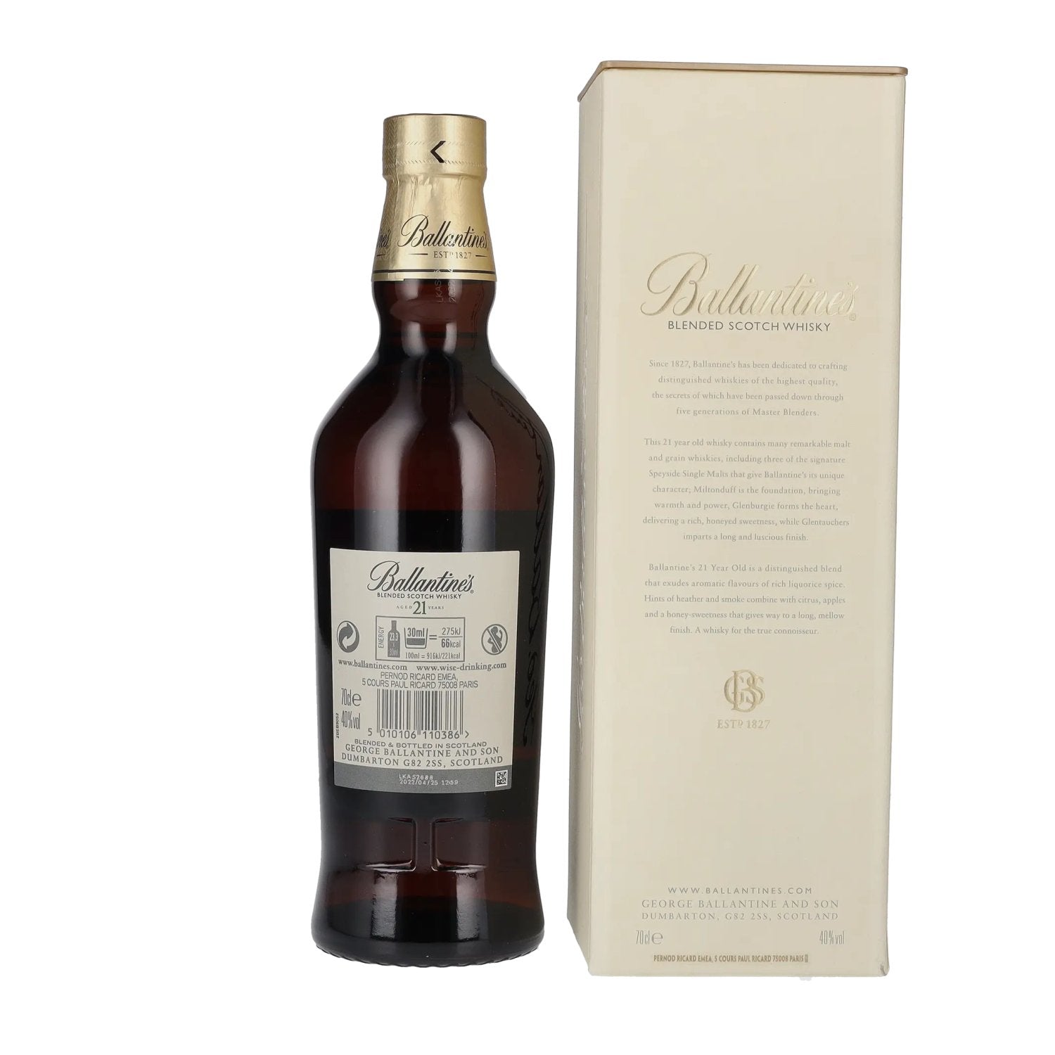 Ballantine's 21 Years Old Blended Scotch Whisky 40% Vol. 0,7l in Geschenkbox